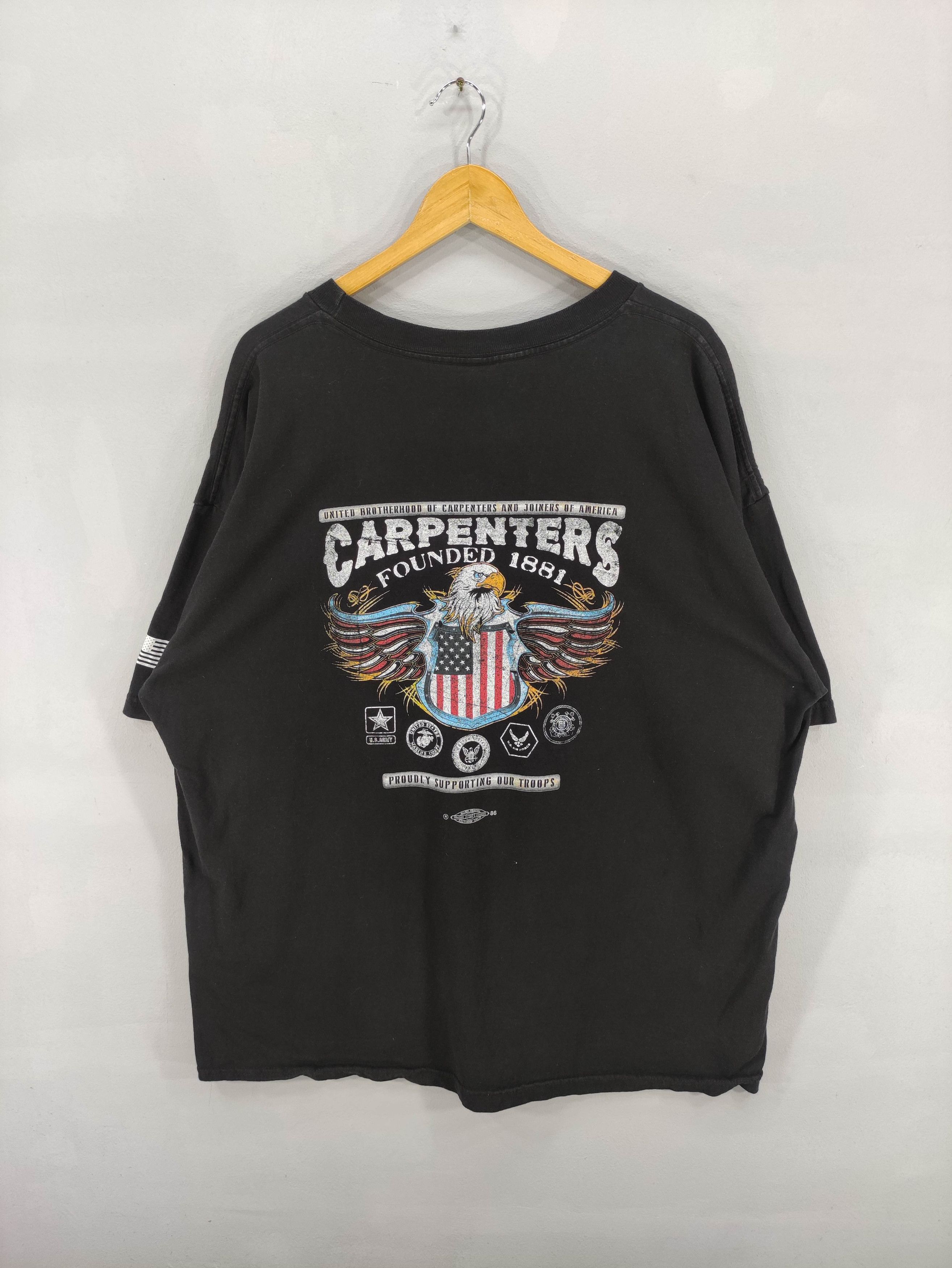 Japanese Brand Vintage Carpenters Local 714 Big Logo Tee Tshirt Over Size Size US XXL / EU 58 / 5 - 1 Thumbnail