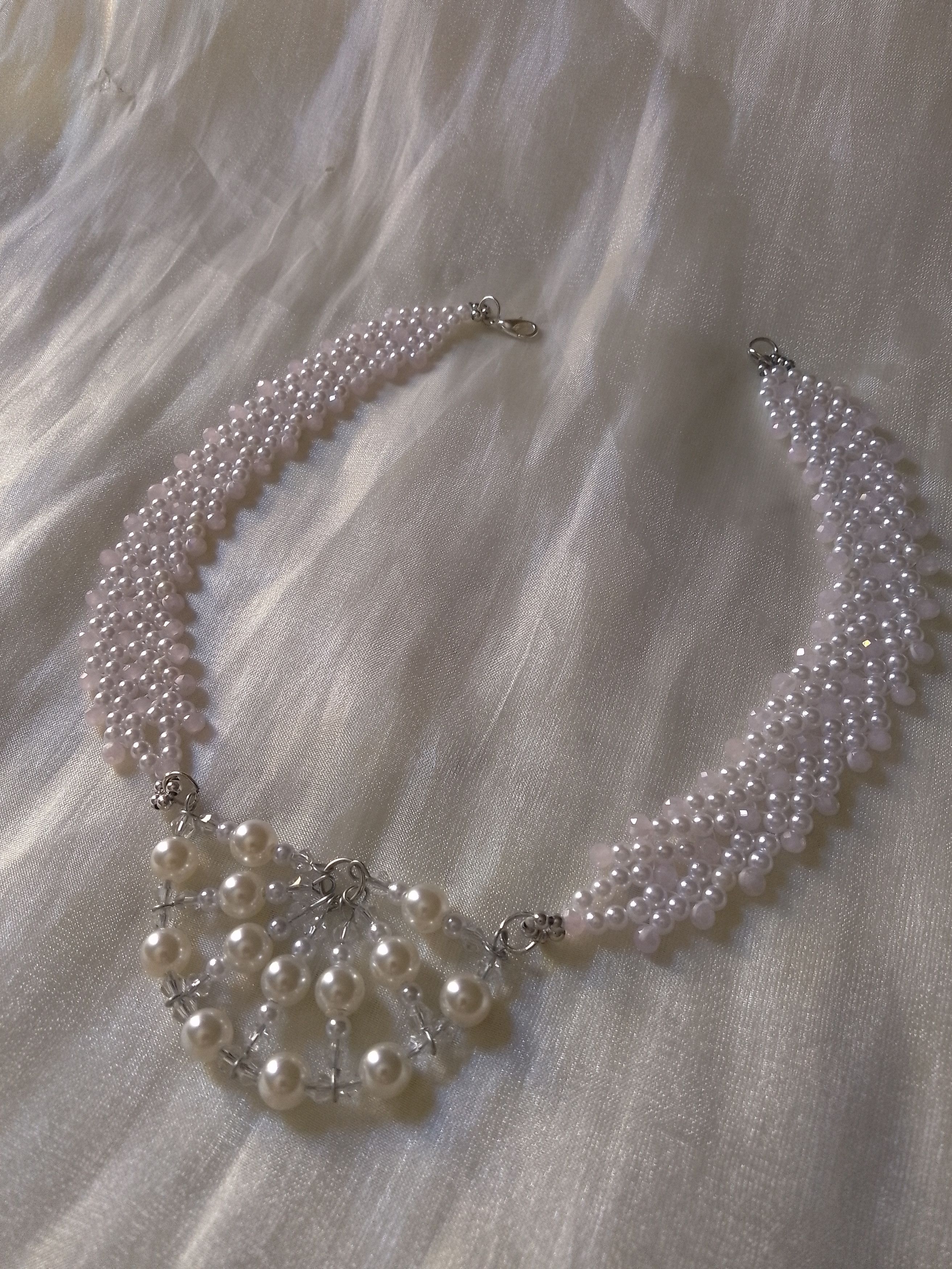 Handmade Necklace delicate beaded Fairy core wedding Size ONE SIZE - 4 Thumbnail