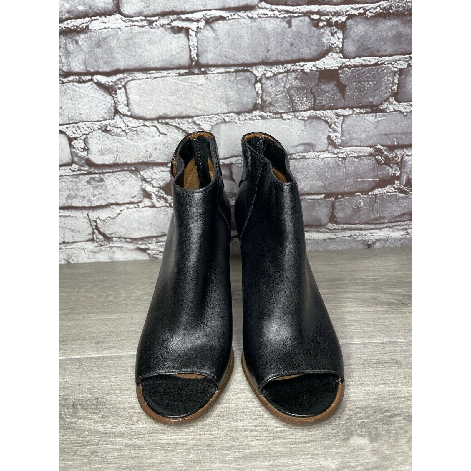 Coach Coach Labelle Black Leather Open Toe Booties Heels Shoes Wom Size US 7 / IT 37 - 23 Thumbnail