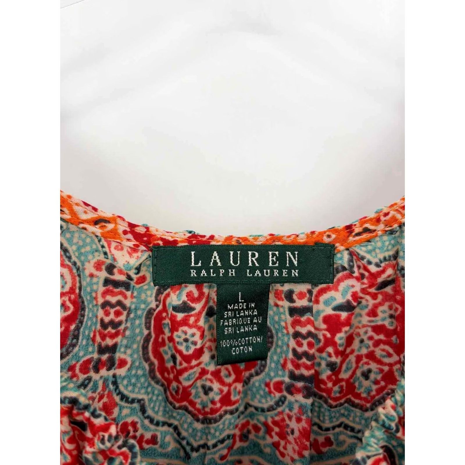 Vintage Lauren Blouse Orange Large Regular Womens Size L / US 10 / IT 46 - 2 Thumbnail