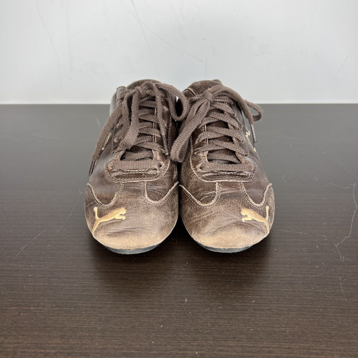 Puma Y2K Puma Speedcat Low Top Brown Leather Sneakers Size US 5 / IT 35 - 2 Thumbnail