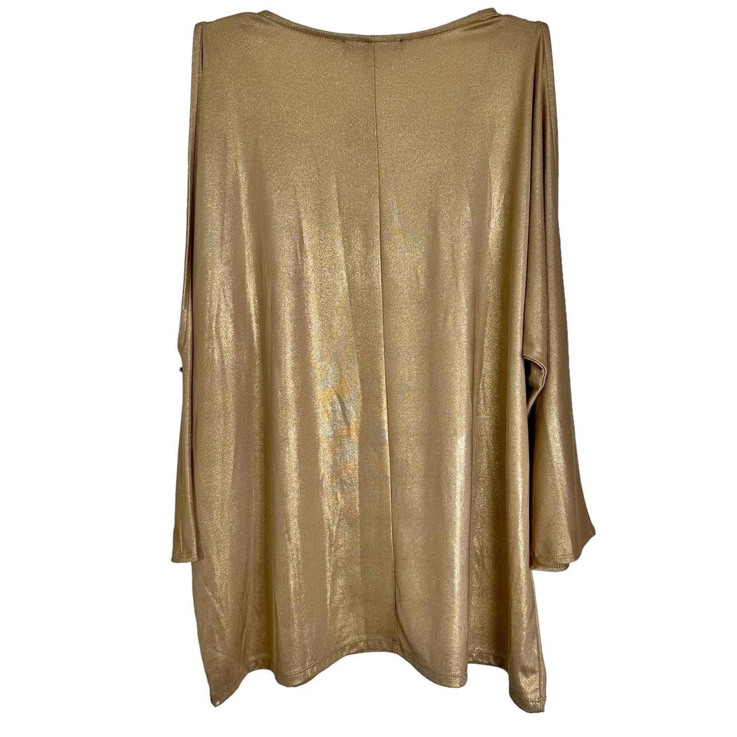 I.N.C NWT INC Int'l Concepts Cold Shoulder Top Gold Women XL Size XL / US 12-14 / IT 48-50 - 2 Thumbnail