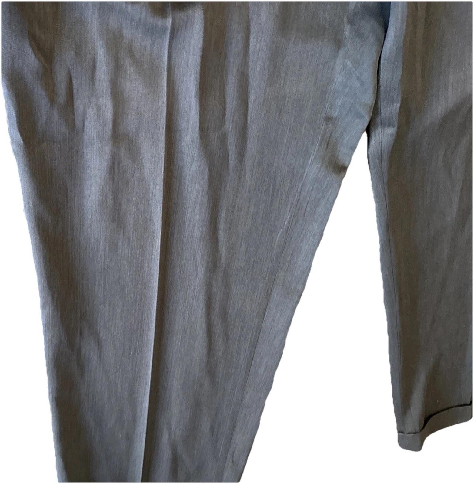 Designer Perry Ellis Portfolio Mens Slacks Dress Pants Gray 40x30 Size US 40 / EU 56 - 4 Thumbnail