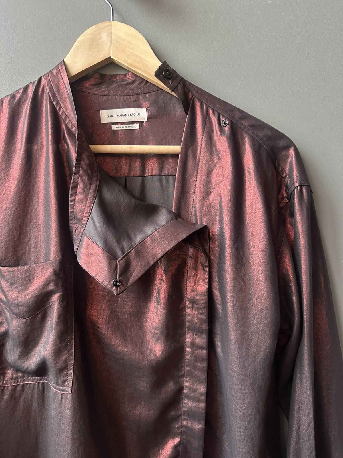 Isabel Marant Etoile Isabel Marant Etoile Bright Burgundy Shine Blouse Shirt Size S / US 4 / IT 40 - 3 Thumbnail