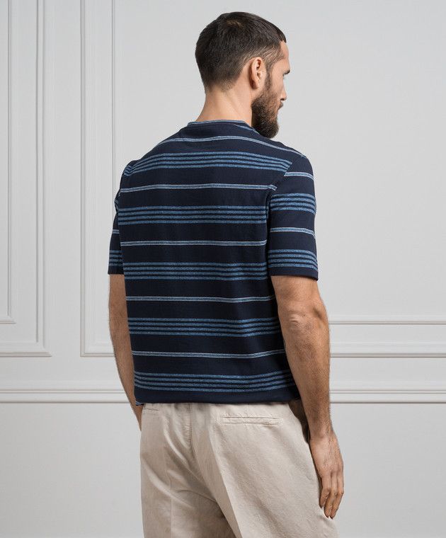Brunello Cucinelli o1y0526 Crewneck T-Shirt in Midnight Blue Size US M / EU 48-50 / 2 - 4 Thumbnail