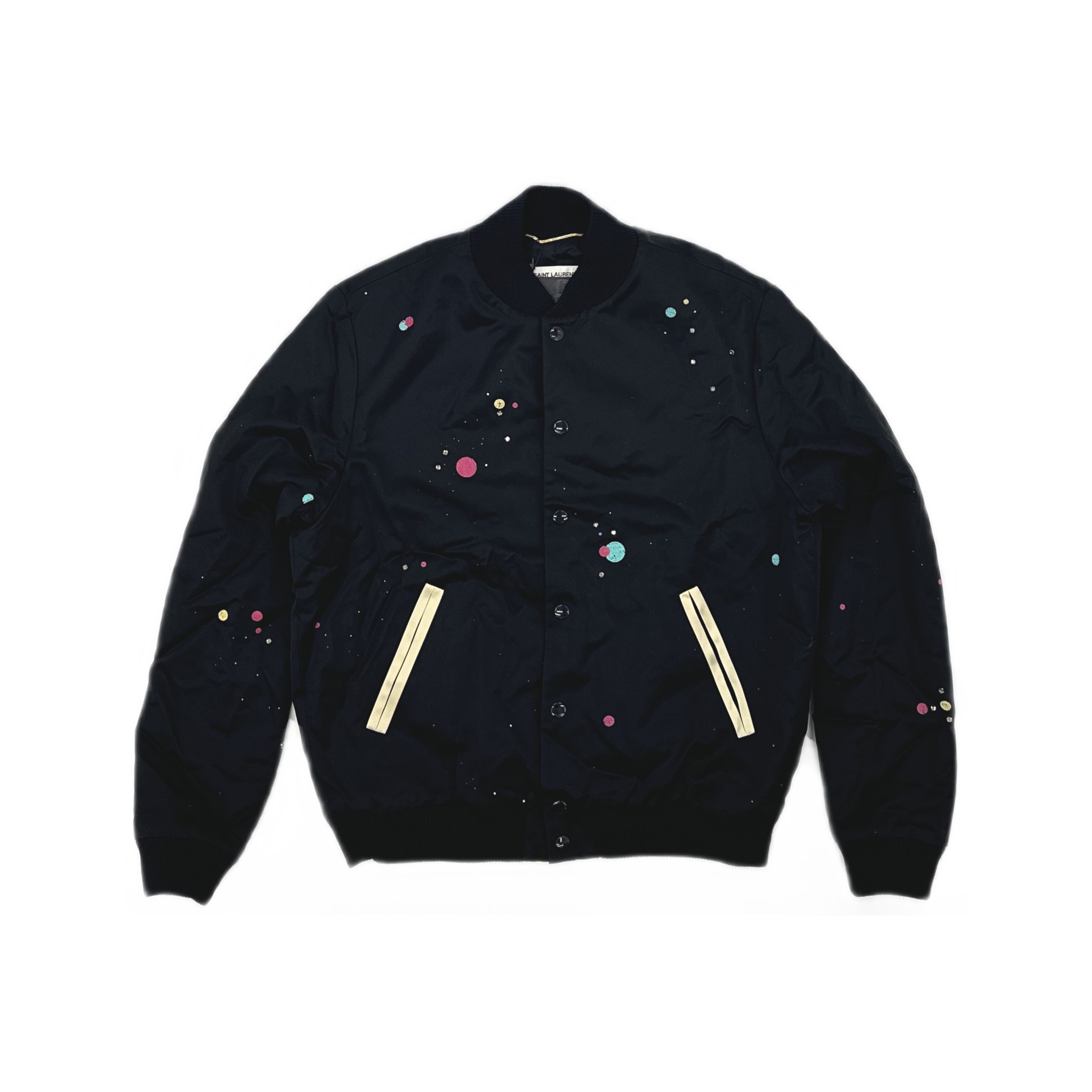 Saint Laurent Paris Saint Laurent Polka Dot Studded Bomber Jacket Size 38 Size S / US 4 / IT 40 - 1 Thumbnail