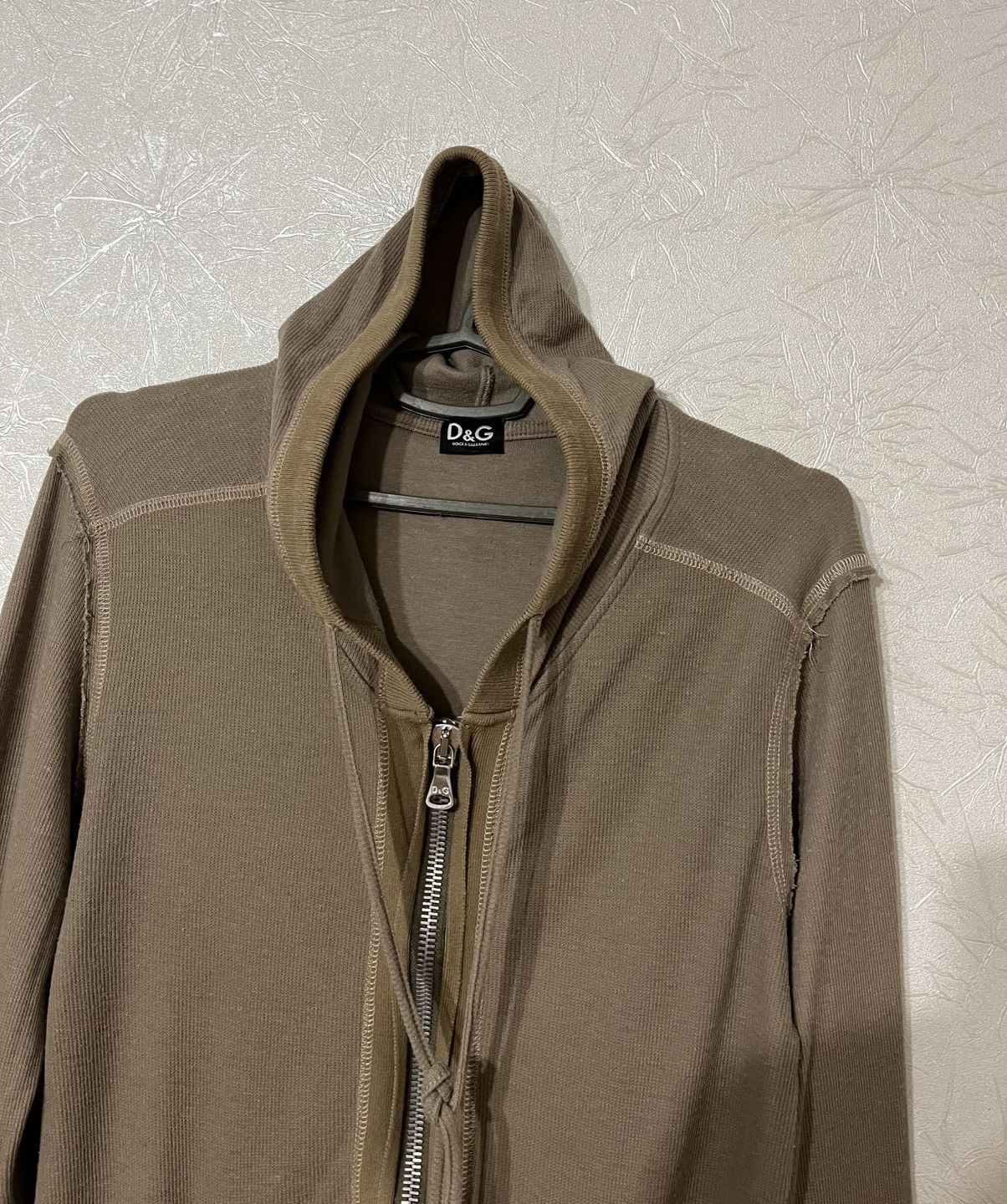 Dolce & Gabbana Dolce&Gabbana Avant Garde Beige Distressed Zip Hoodie Y2K Size US M / EU 48-50 / 2 - 5 Thumbnail