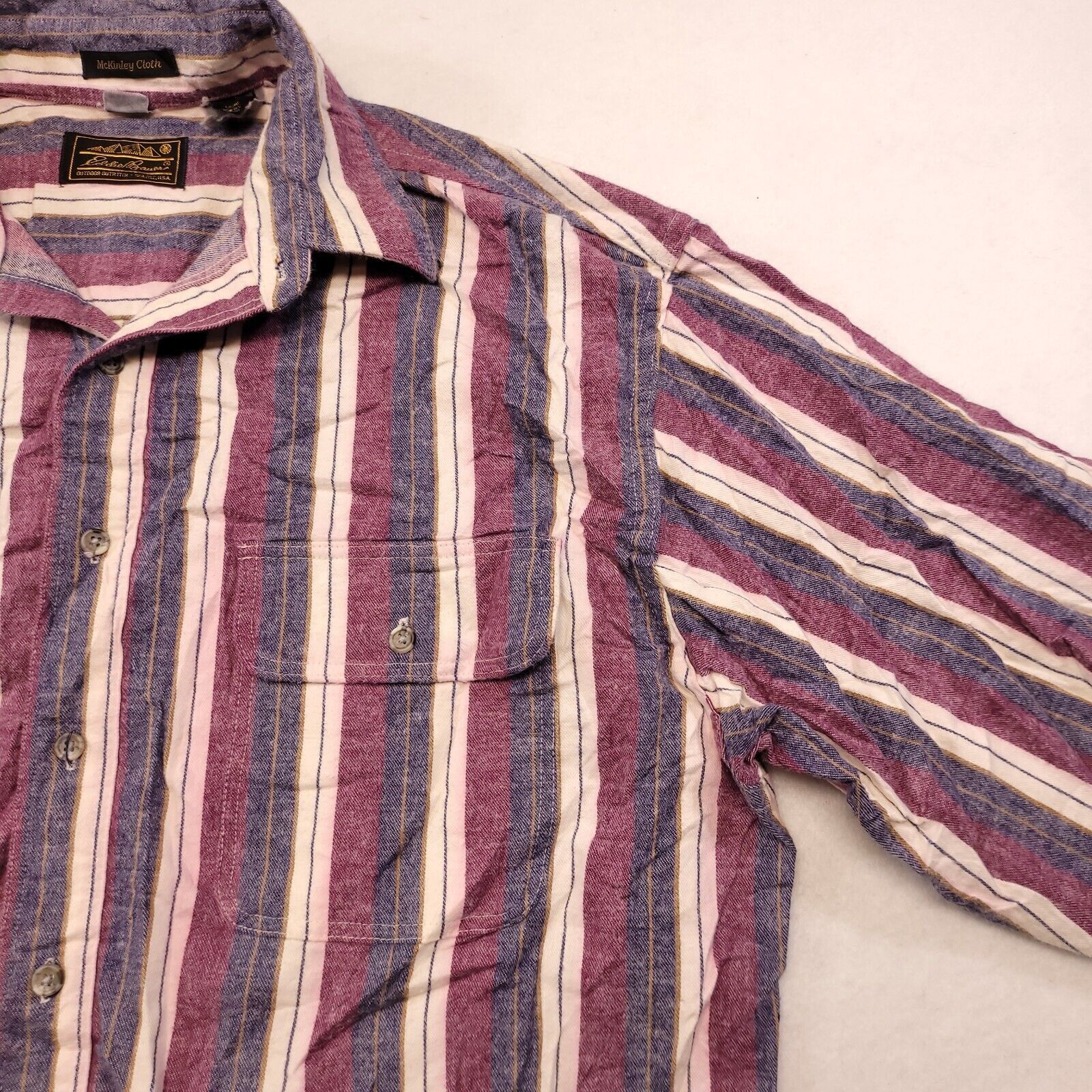 Eddie Bauer Eddie Bauer Flannel Button Up Shirt Mens Size L Maroon Blue Size US L / EU 52-54 / 3 - 7 Thumbnail