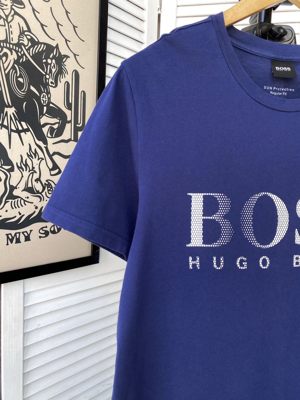Hugo Boss Hugo Boss Big Logo Tee Shirt Blue Size US M / EU 48-50 / 2 - 3 Thumbnail