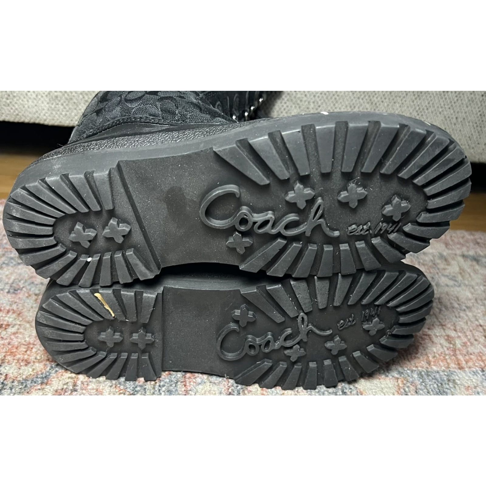 Coach Coach Libby Black Boots Lace Up Zipper Monogram Logo Size 8 B Womens Size US 8 / IT 38 - 7 Thumbnail