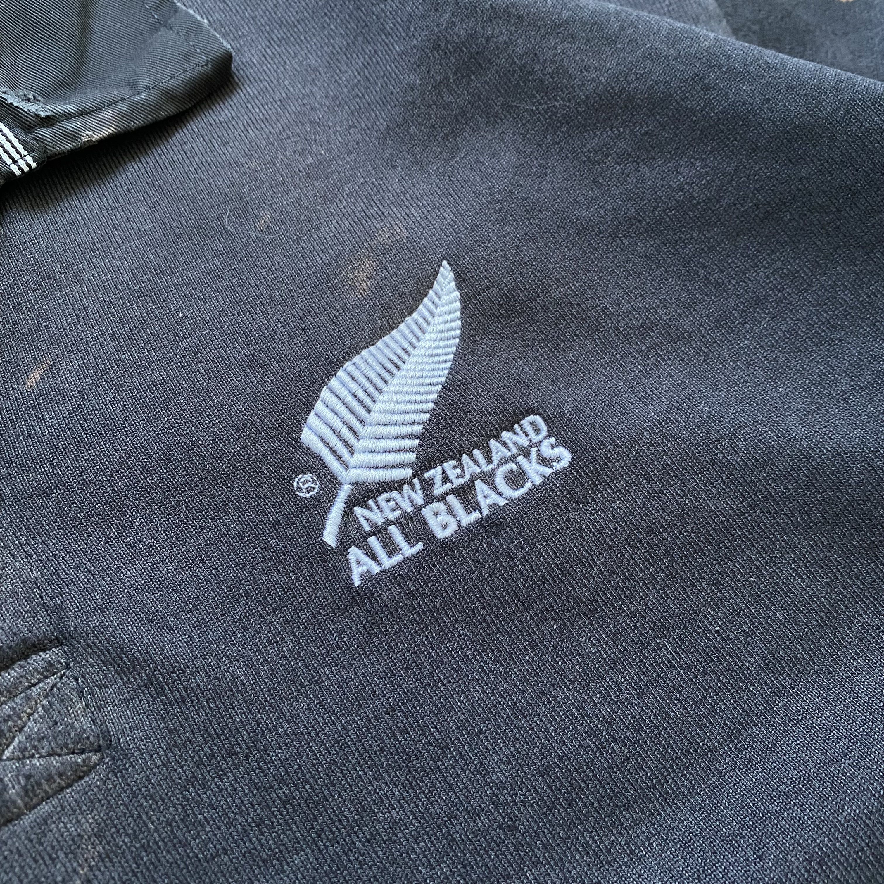 Adidas 🏈Vintage 90s Trashed NEW Zealand Adidas rugby jersey polo Size US L / EU 52-54 / 3 - 6 Thumbnail