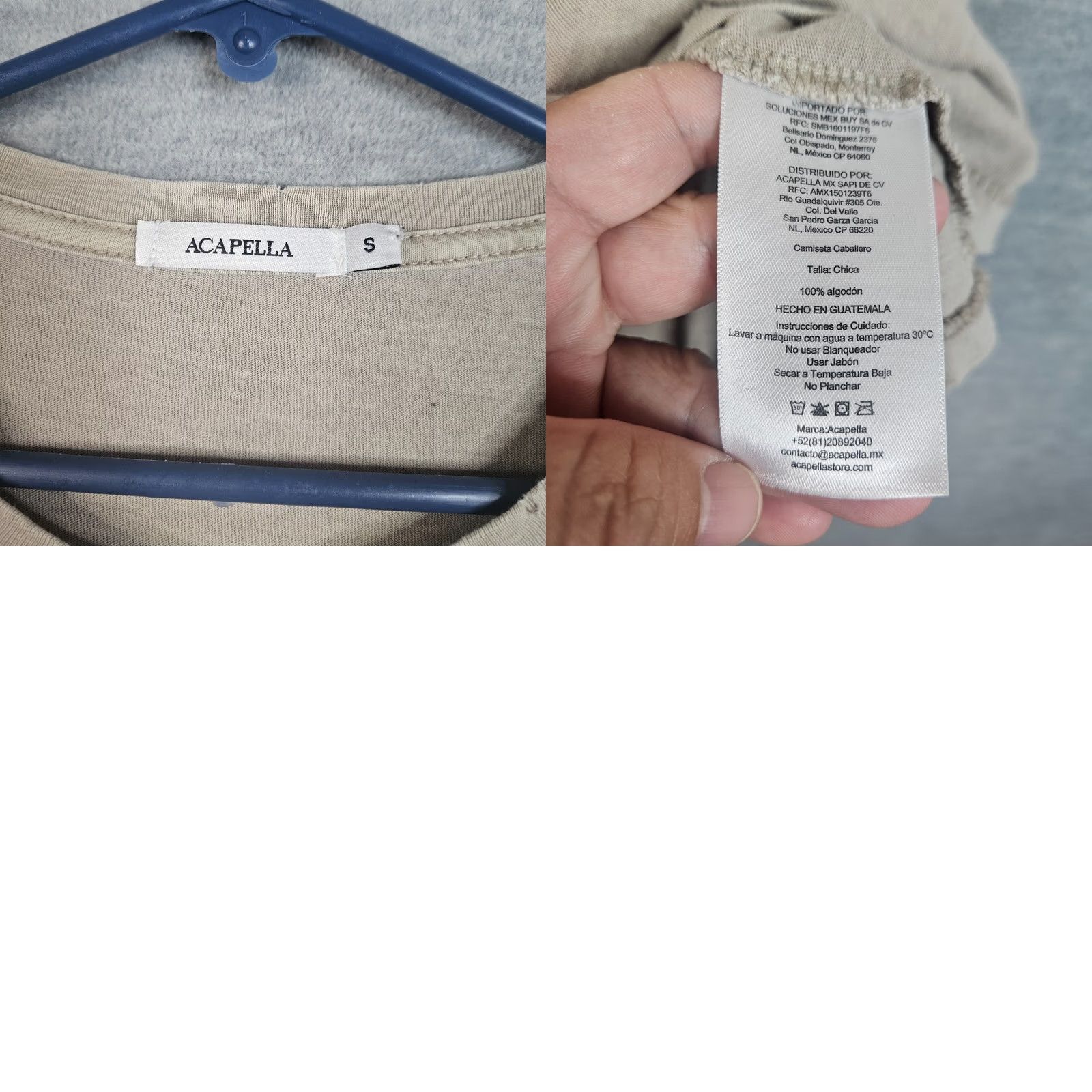 Vintage ACAPELLA Women’s Crew Neck Short Sleeve Tee Size S Beige, Regular Fit, Cotton Blend Shirt, Casual Distressed Vintage none, Men/Women? Size 28" / US 6 / IT 42 - 8 Thumbnail