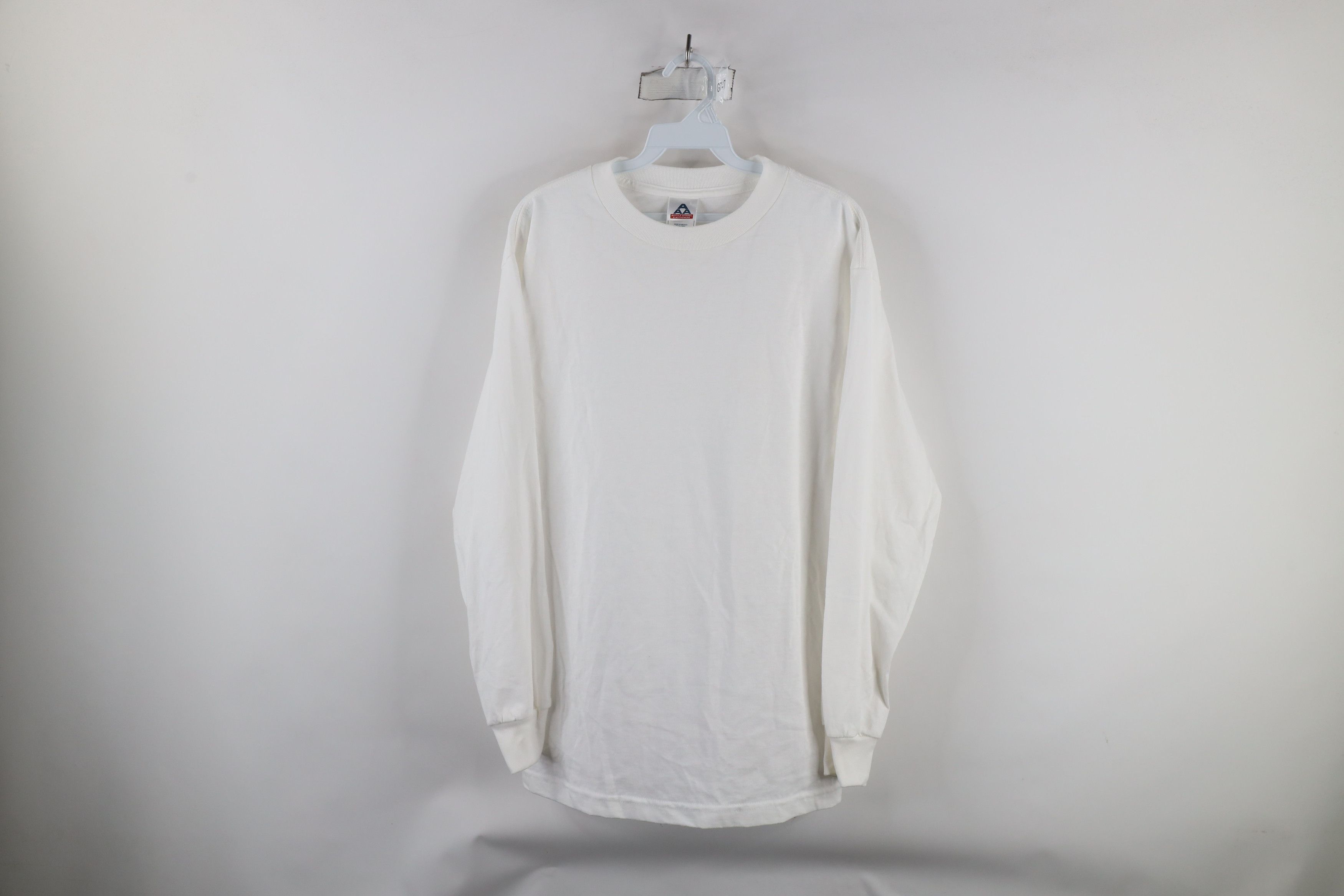 Vintage Vintage 90s Streetwear Cotton Long Sleeve T-Shirt White Size US M / EU 48-50 / 2 - 1 Thumbnail