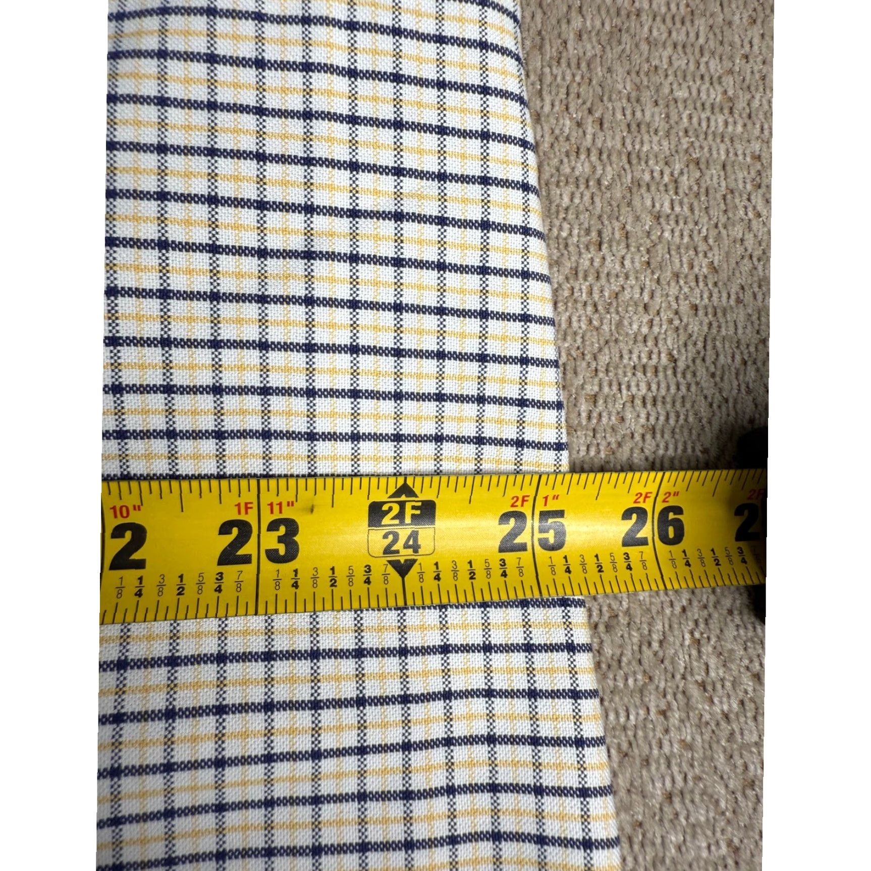 Vintage L.L.Bean Button-Down Shirt Plaid Long Sleeve Mens 17.5 Beige Wrinkle Resistant Pocket Classic Regular Size US XXL / EU 58 / 5 - 6 Thumbnail