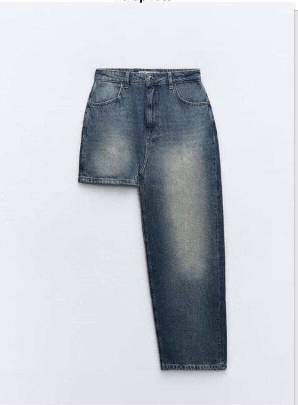 Zara ZARA 1975 ASYMMETRIC DENIM SKIRT BNWT BLUE S Size 27" / US 4 / IT 40 - 3 Thumbnail