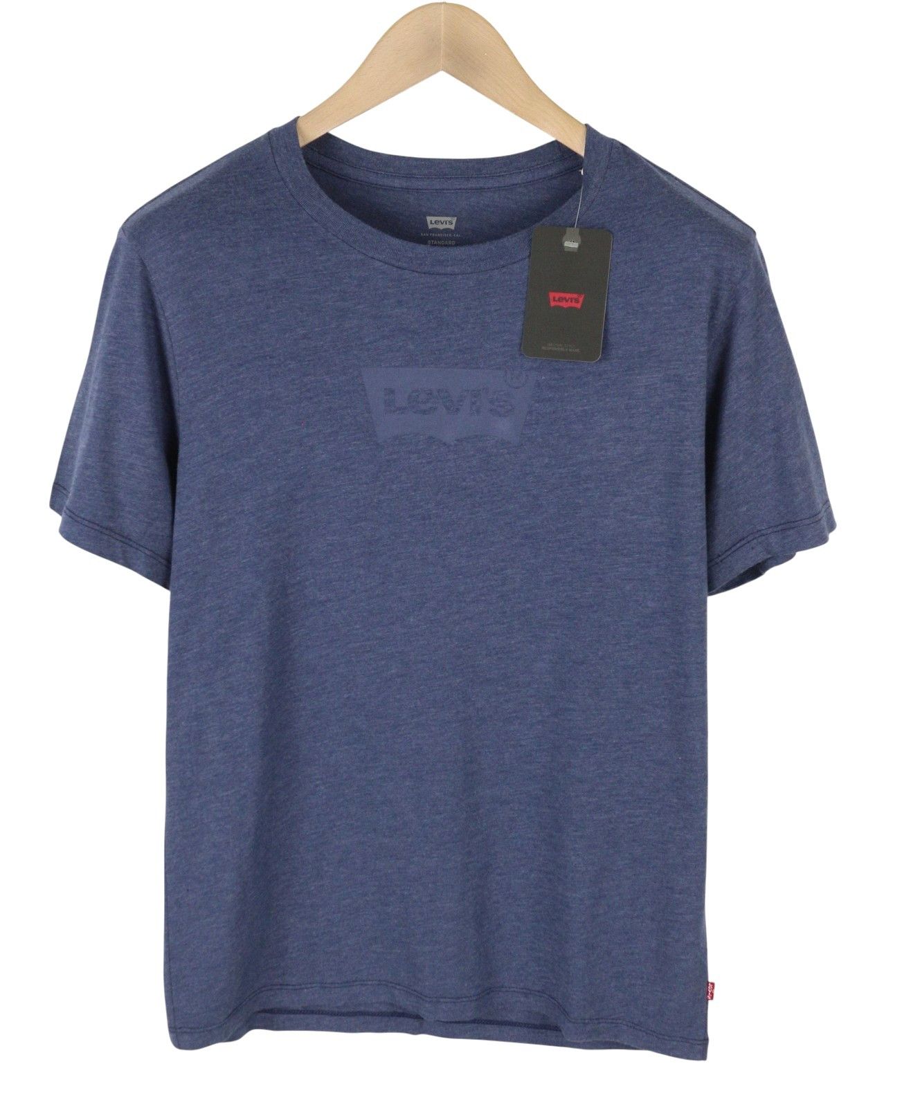 Levi's STANDARD S Melange Blue Stretch Crew Neck 87861 Size US S / EU 44-46 / 1 - 3 Thumbnail