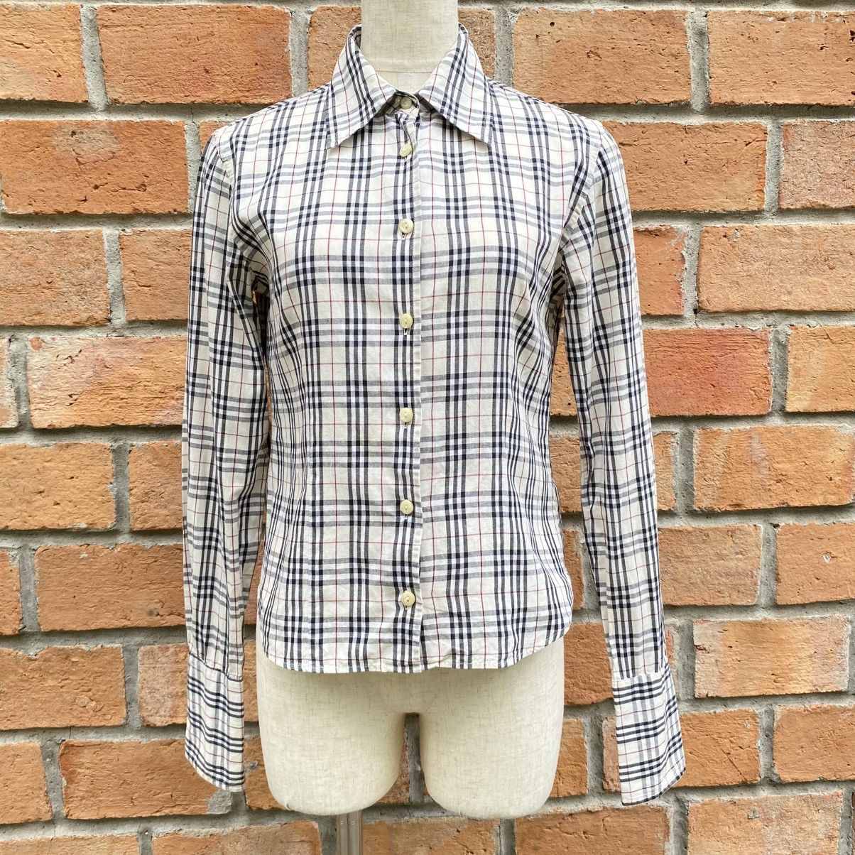 Burberry Burberry White Soft Novacheck Shirt Size S / US 4 / IT 40 - 1 Thumbnail