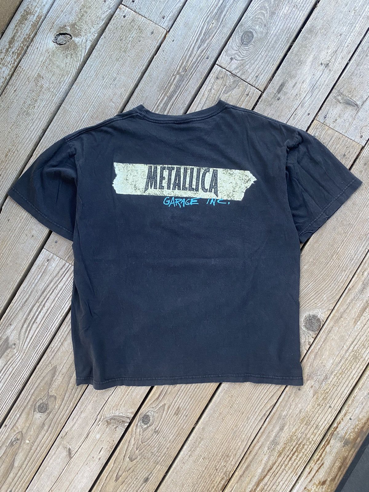 Vintage Vintage 1998 Metallica Garage Inc. Faded Black Band Tee Size US XL / EU 56 / 4 - 2 Thumbnail
