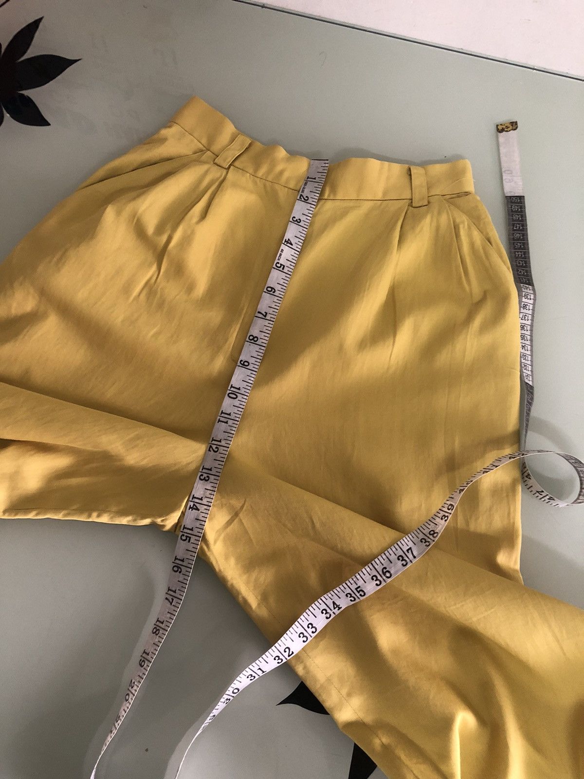 Balenciaga Vintage 90s Balenciaga Paris Yellow Trouser Pants Size 26" / US 2 / IT 38 - 19 Thumbnail