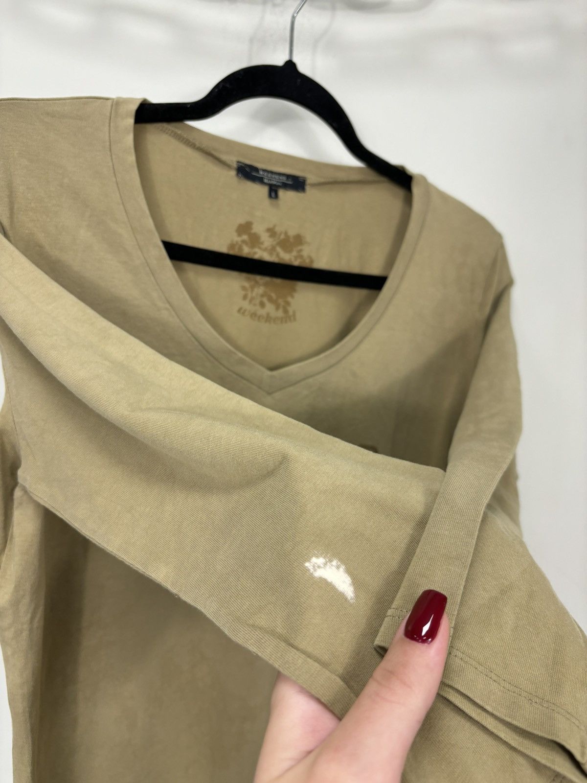 Max Mara Max Mara Weekend Big Logo V-Neck Luxury Long Sleeve T-Shirt Size L / US 10 / IT 46 - 5 Thumbnail