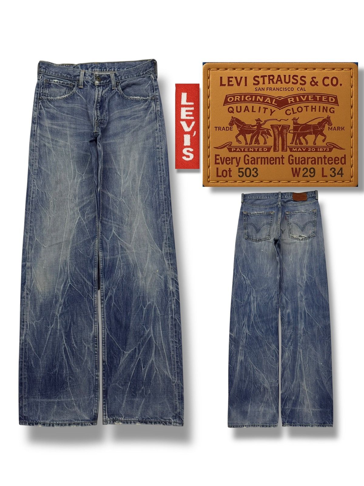 Levi's Vintage 00s Levi’s 503 Vintage Faded Denim Jeans Y2K W29 Size US 29 - 1 Thumbnail