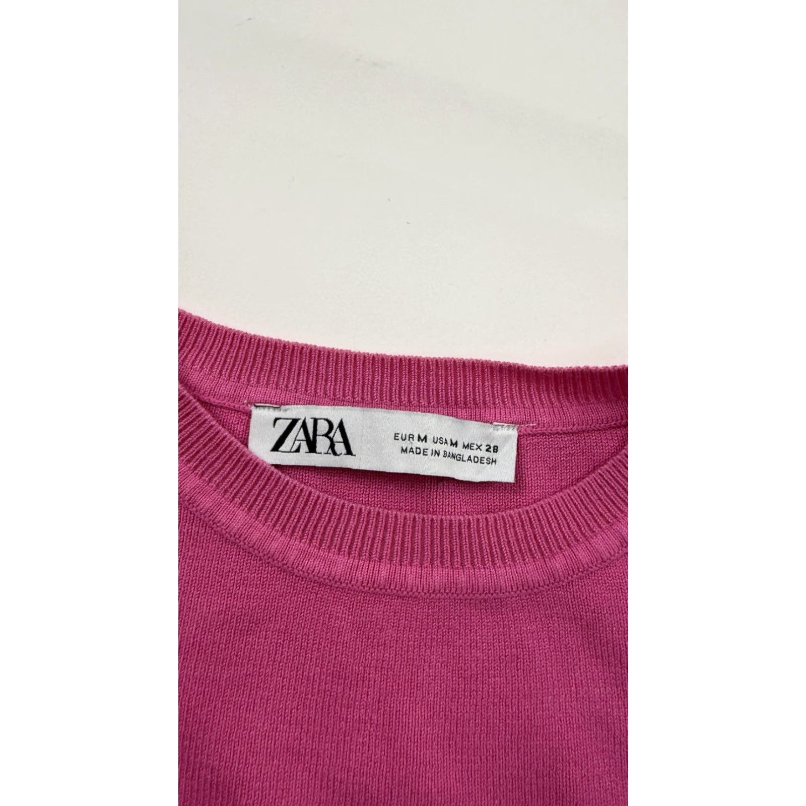 Zara Zara Tank Top Womens Medium Pink Sleeveless Ribbed Cropped Knit Basic Summer Size M / US 6-8 / IT 42-44 - 2 Thumbnail