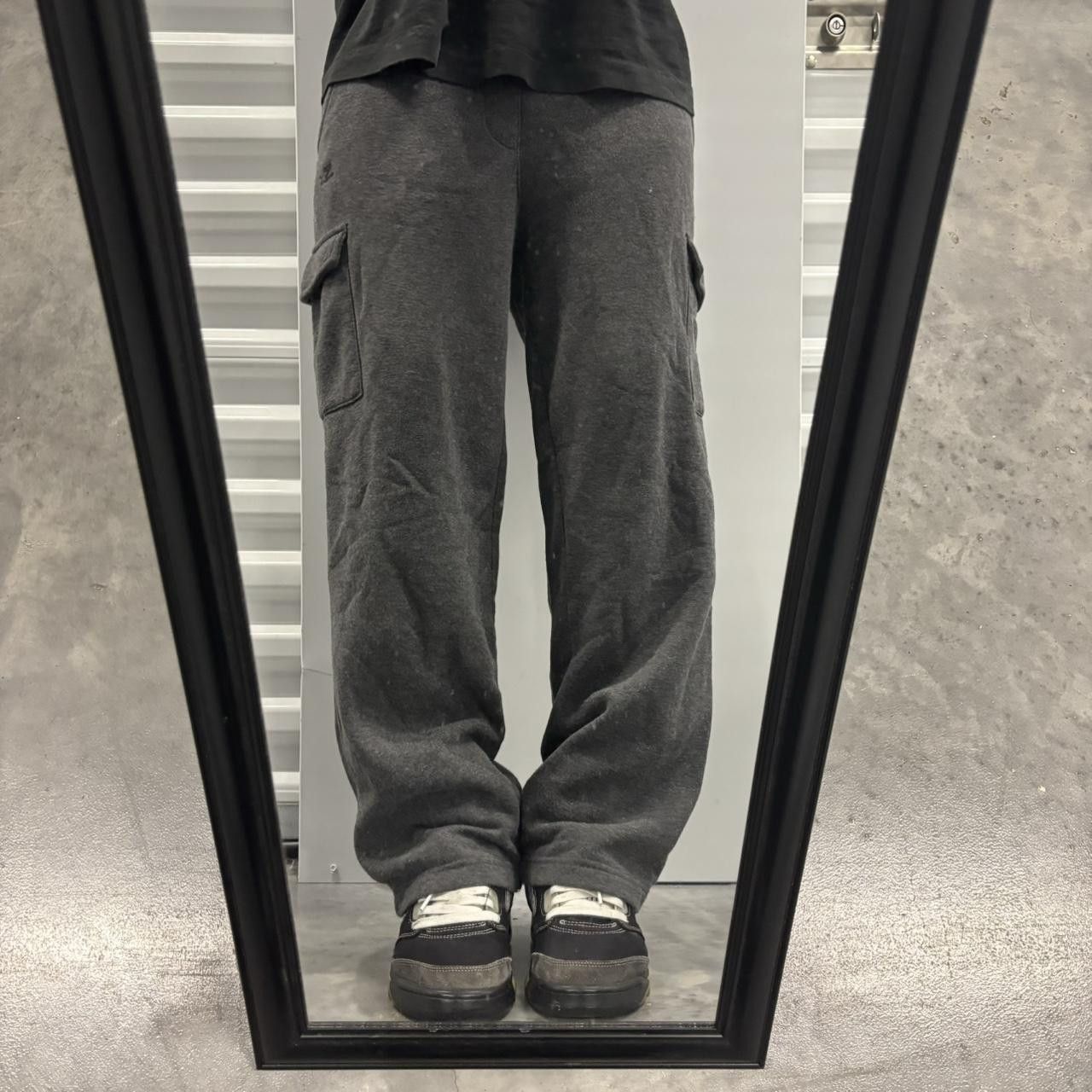 Japanese Brand × Vintage Crazy Vintage Y2K/2000s Grey Skater Cargo Essential Sweatpants! Size US 28 / EU 44 - 1 Thumbnail