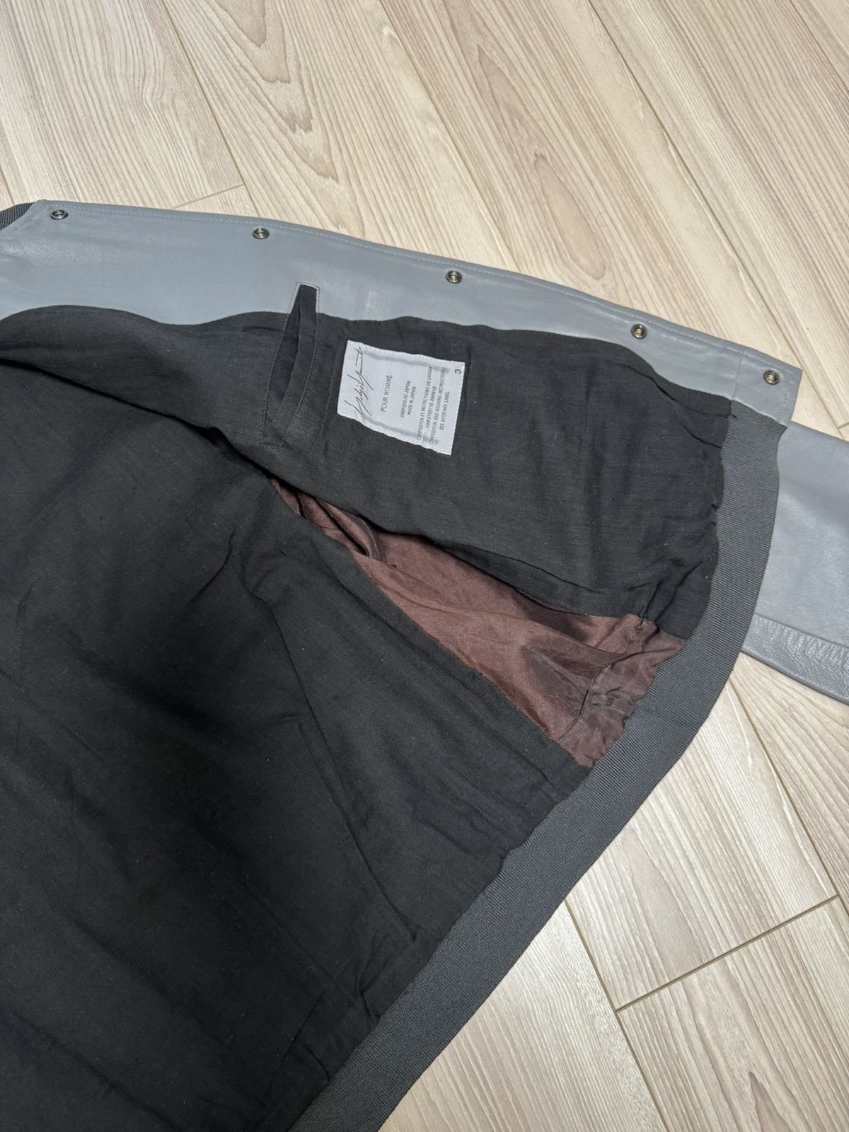 Yohji Yamamoto Yohji Yamamoto Pour Homme SS2001 Lamb Leather Varsity Jkt Size US M / EU 48-50 / 2 - 11 Thumbnail