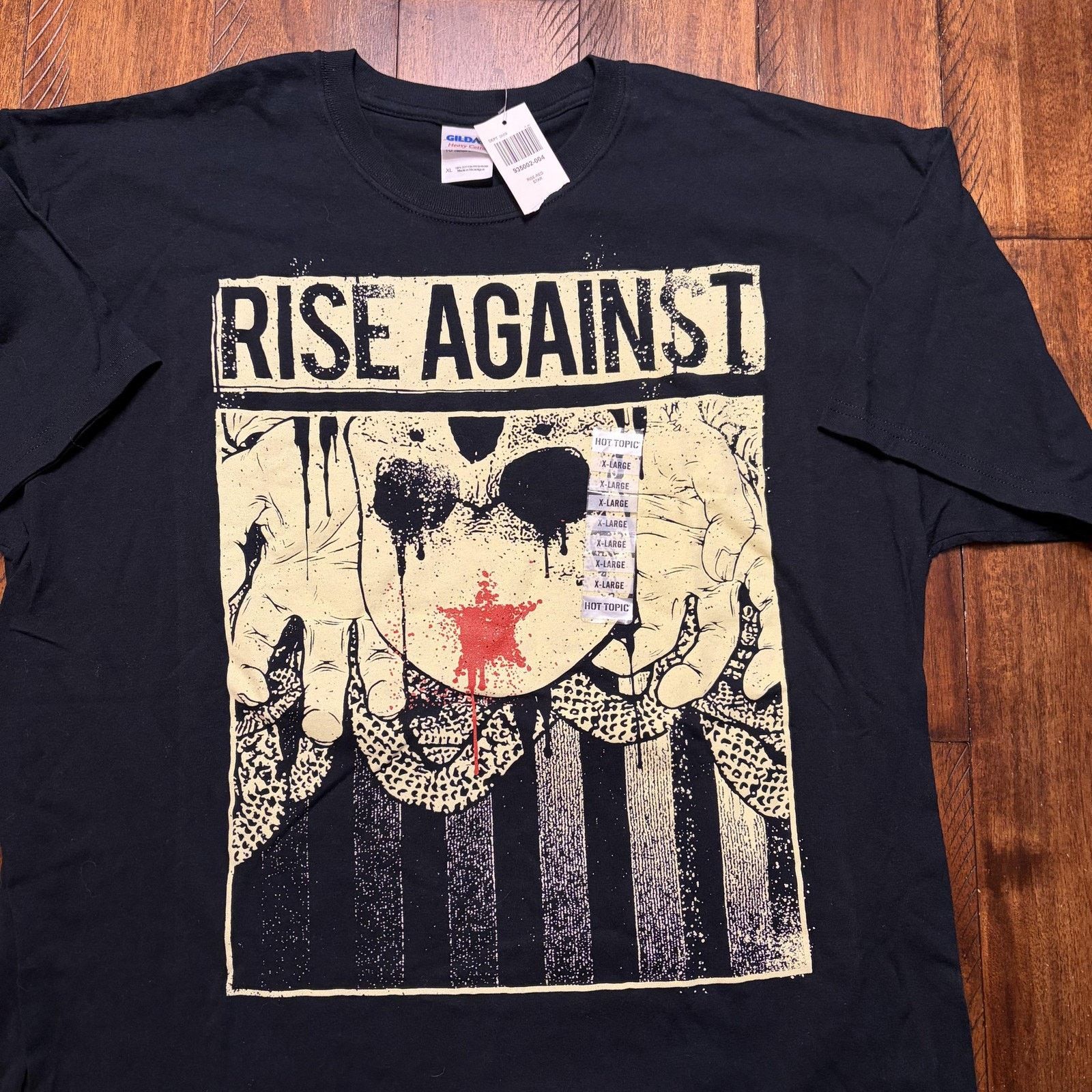 Gildan Rise Against Shirt Mens XL Black Gildan Red Star Tee T-Shirt Size US XL / EU 56 / 4 - 3 Thumbnail