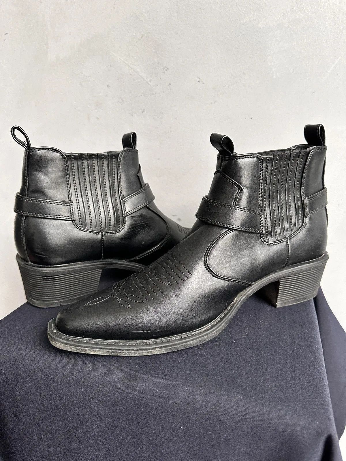 Western Rise VINTAGE BOOTS LEATHER AS 98 COWBOYS GUIDI WESTERN STYLE GOA Size US 7.5 / EU 40-41 - 10 Thumbnail