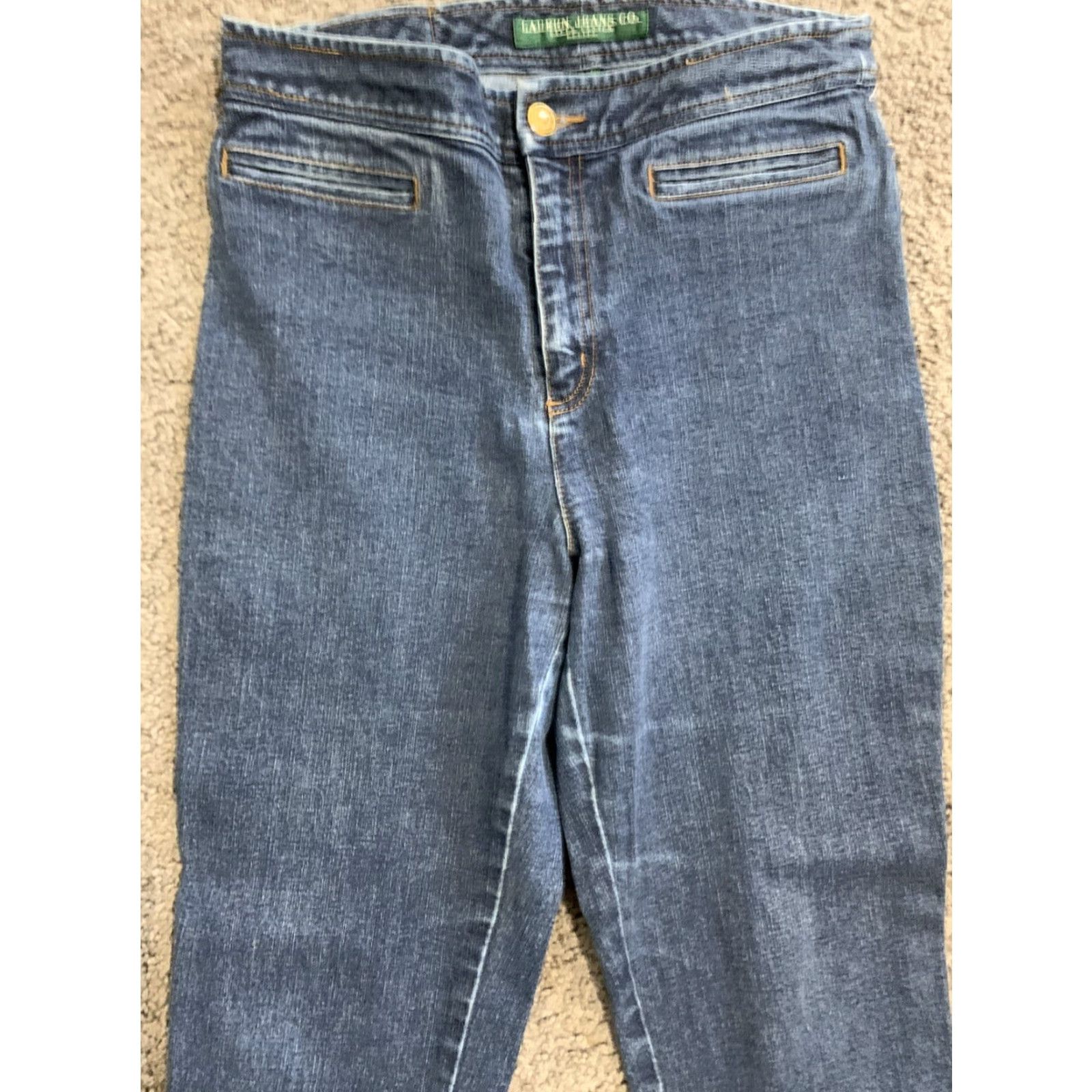 CO Lauren Jeans Co. Jeans Women Petite 6P Dark Wash Blue Denim 5-Pocket Relaxed Womens Size 28" / US 6 / IT 42 - 2 Thumbnail