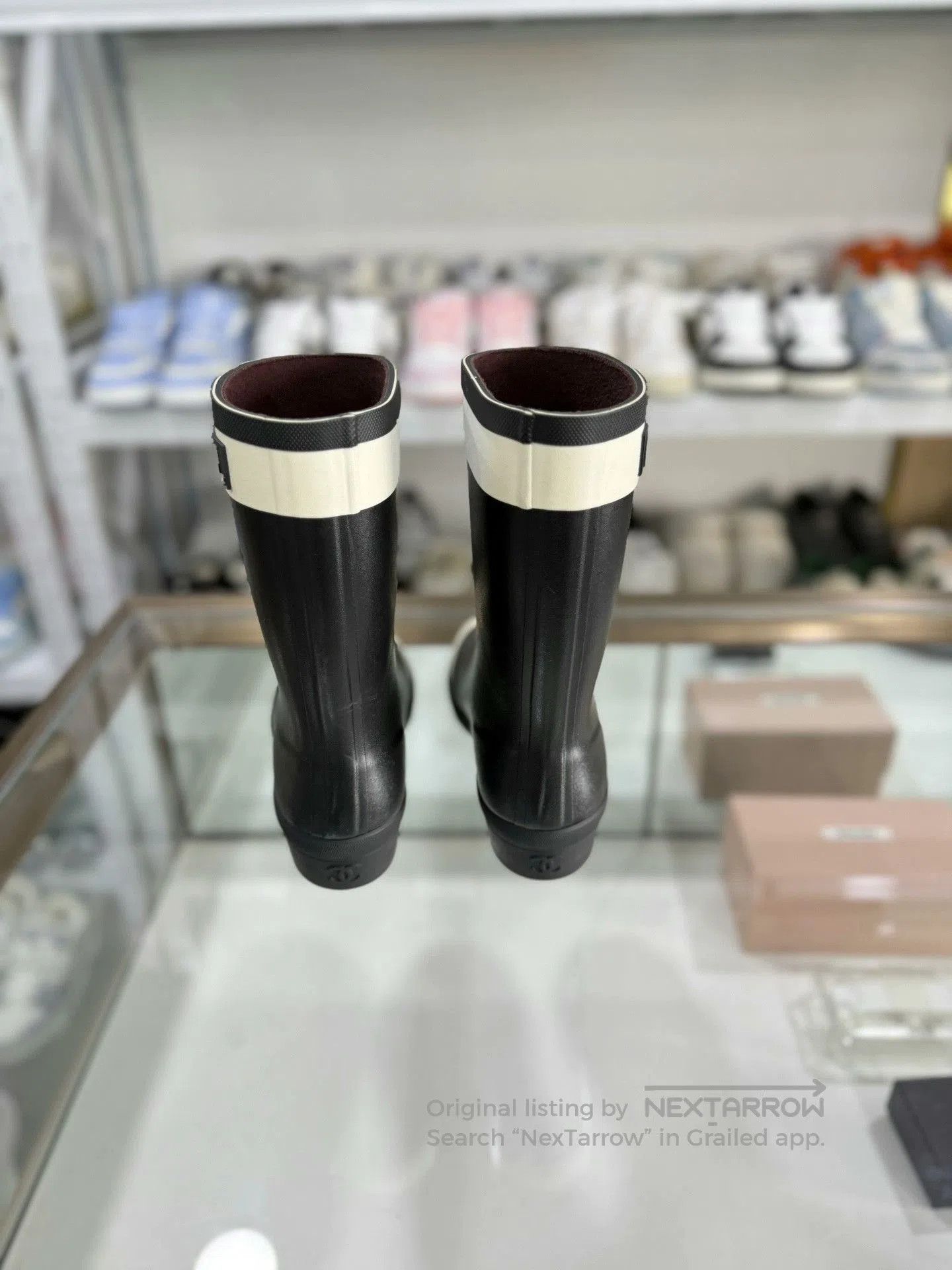 Chanel Chanel Black White Short Rain Boots. Size US 5 / IT 35 - 3 Thumbnail