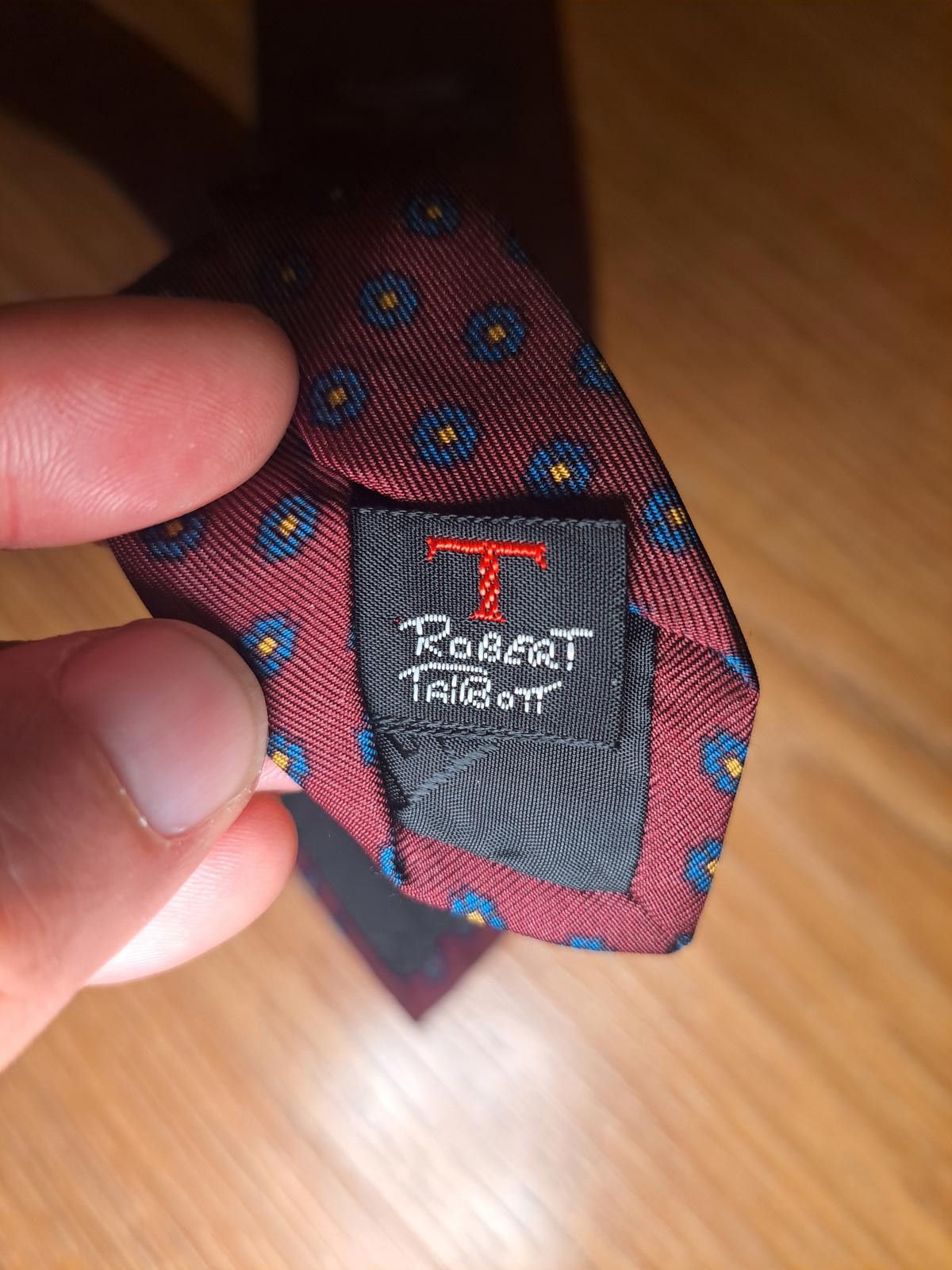 Robert Talbott VINTAGE Robert Talbott Silk Tie Burgundy Floral Handmade Size ONE SIZE - 3 Thumbnail