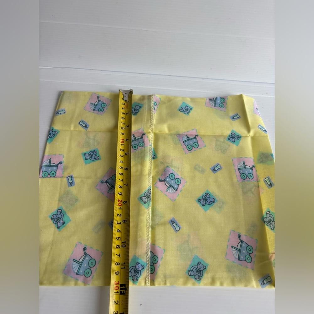 Designer Vintage 90s Baby’s yellow Pillowcase by Emval Creations Size ONE SIZE - 6 Thumbnail