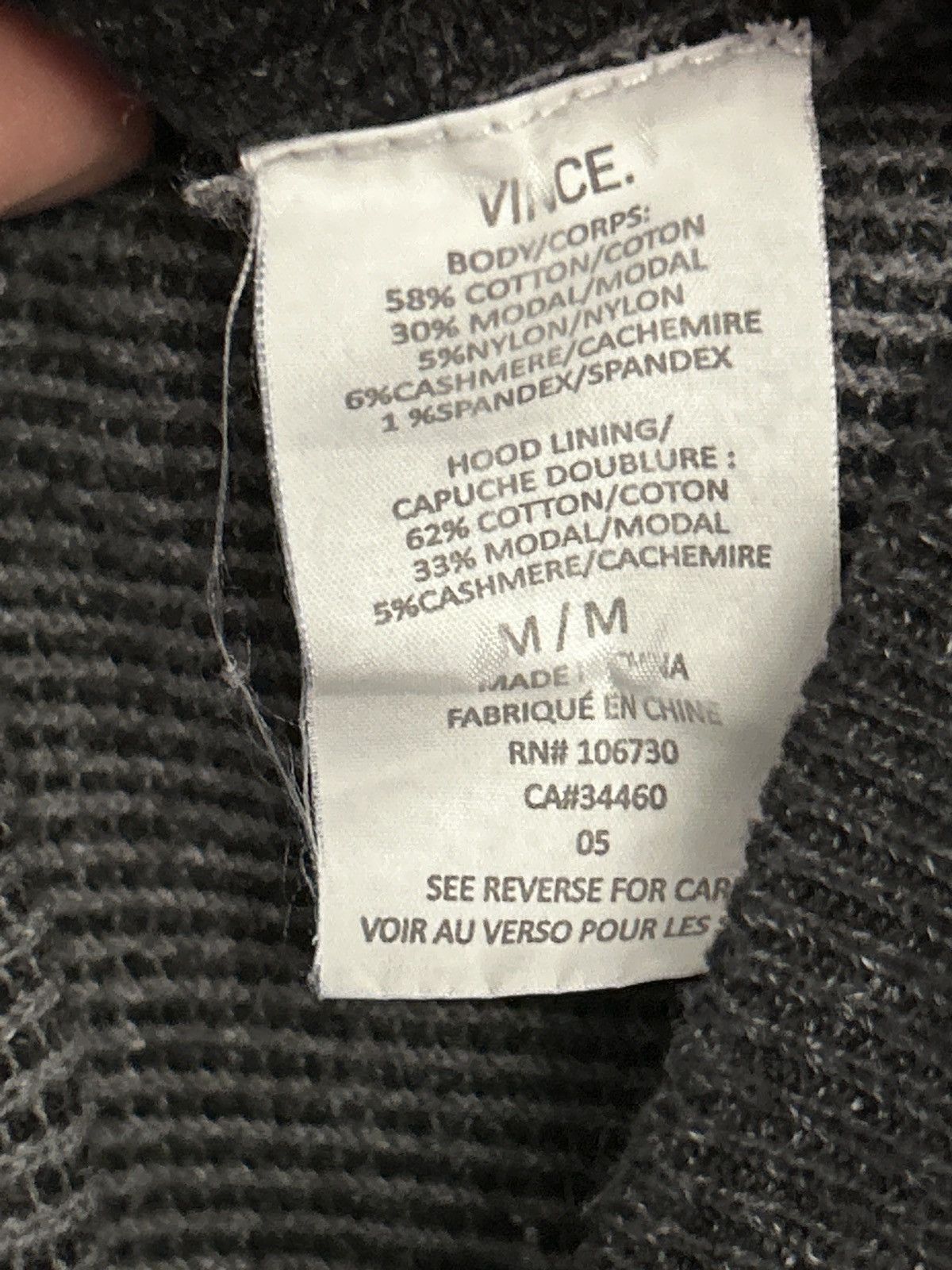 Vince Vince Jaspe raglan long sleeve hoodie in a charcoal gray M Size US M / EU 48-50 / 2 - 8 Thumbnail