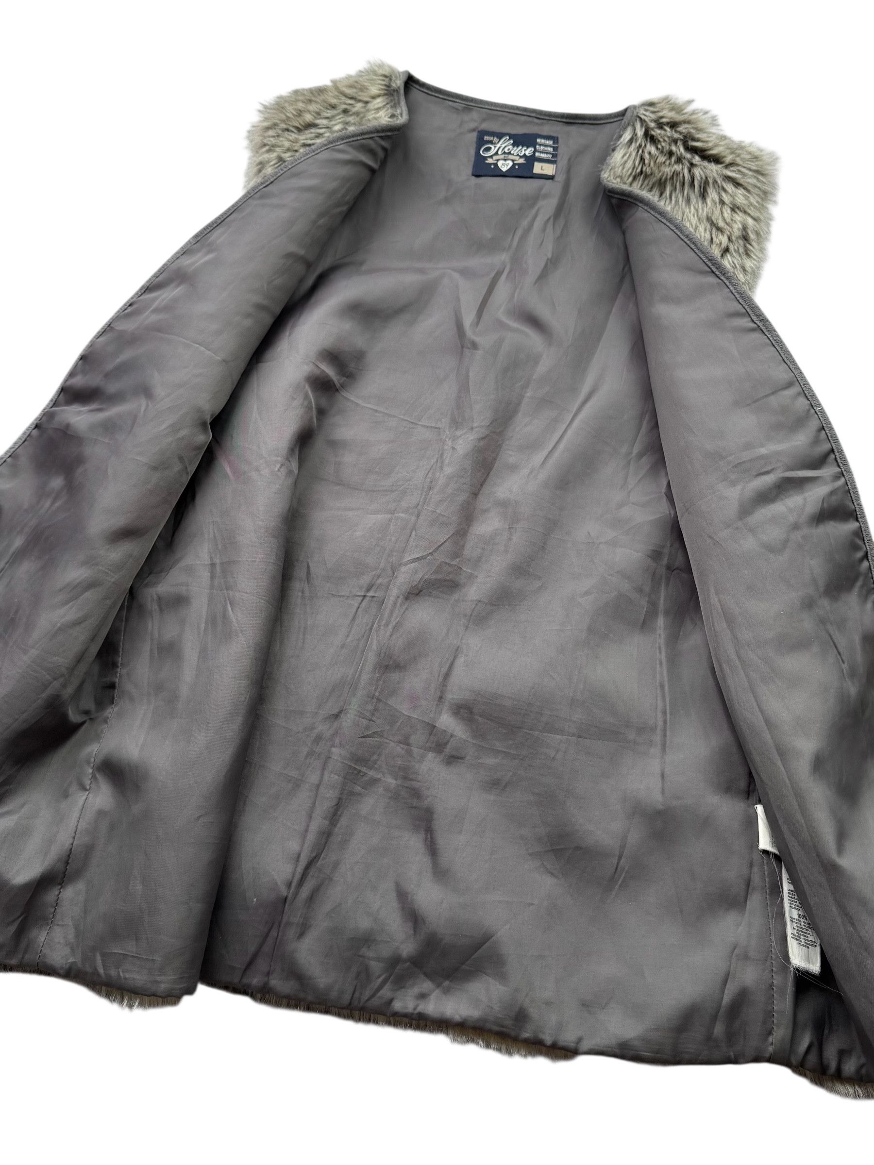 Vintage Y2K Faux Fur Vest (V50) Size L / US 10 / IT 46 - 4 Thumbnail