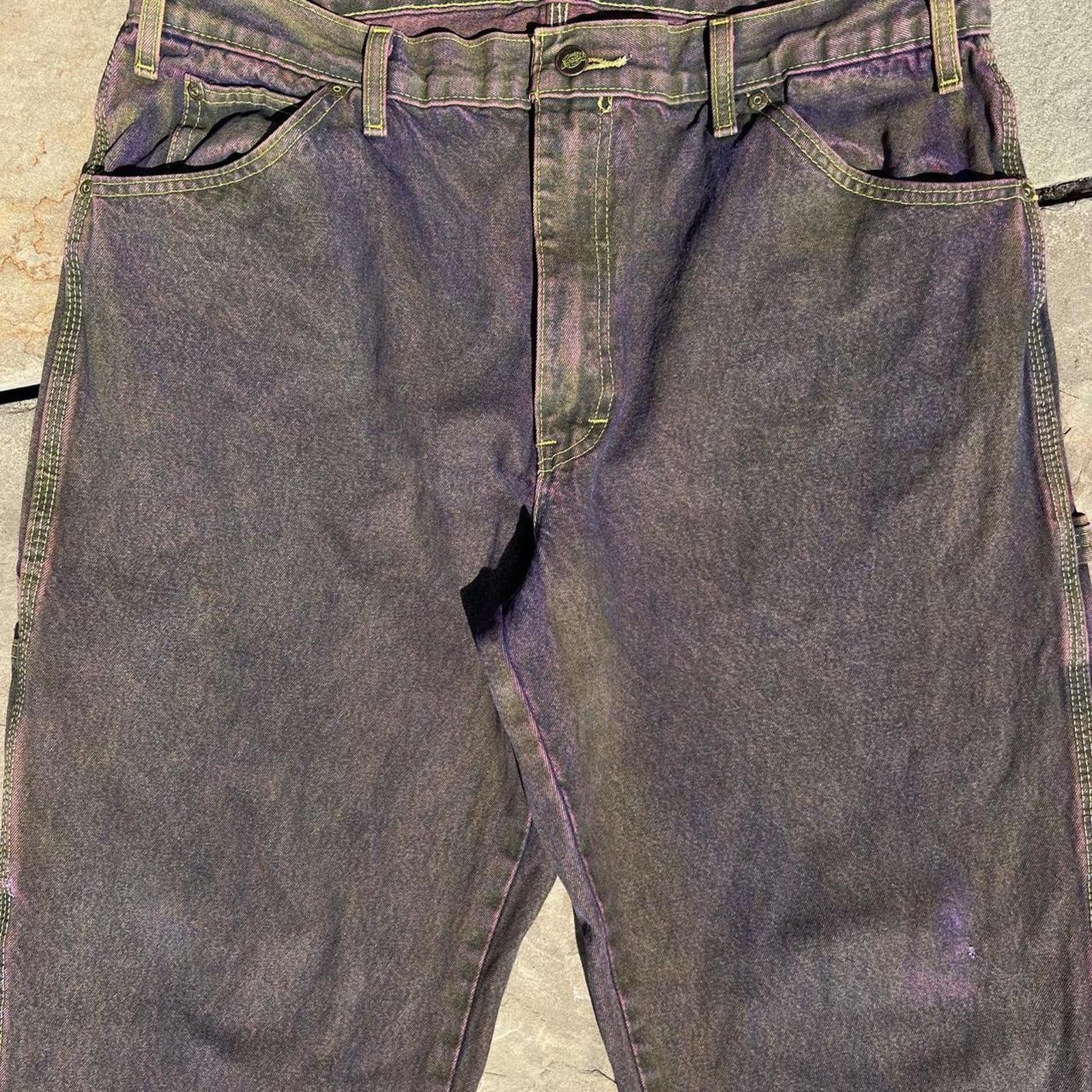 Dickies Reworked Dickies Purple Brown Yellow Denim Carpenter Jeans Size US 36 / EU 52 - 3 Thumbnail
