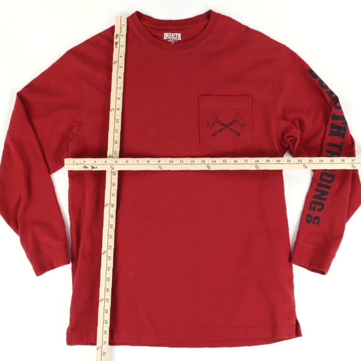 Duluth Trading Company Duluth Trading Longtail Long Sleeve Pocket Graphic Solid T-Shirt Red Men's M Size US M / EU 48-50 / 2 - 4 Thumbnail