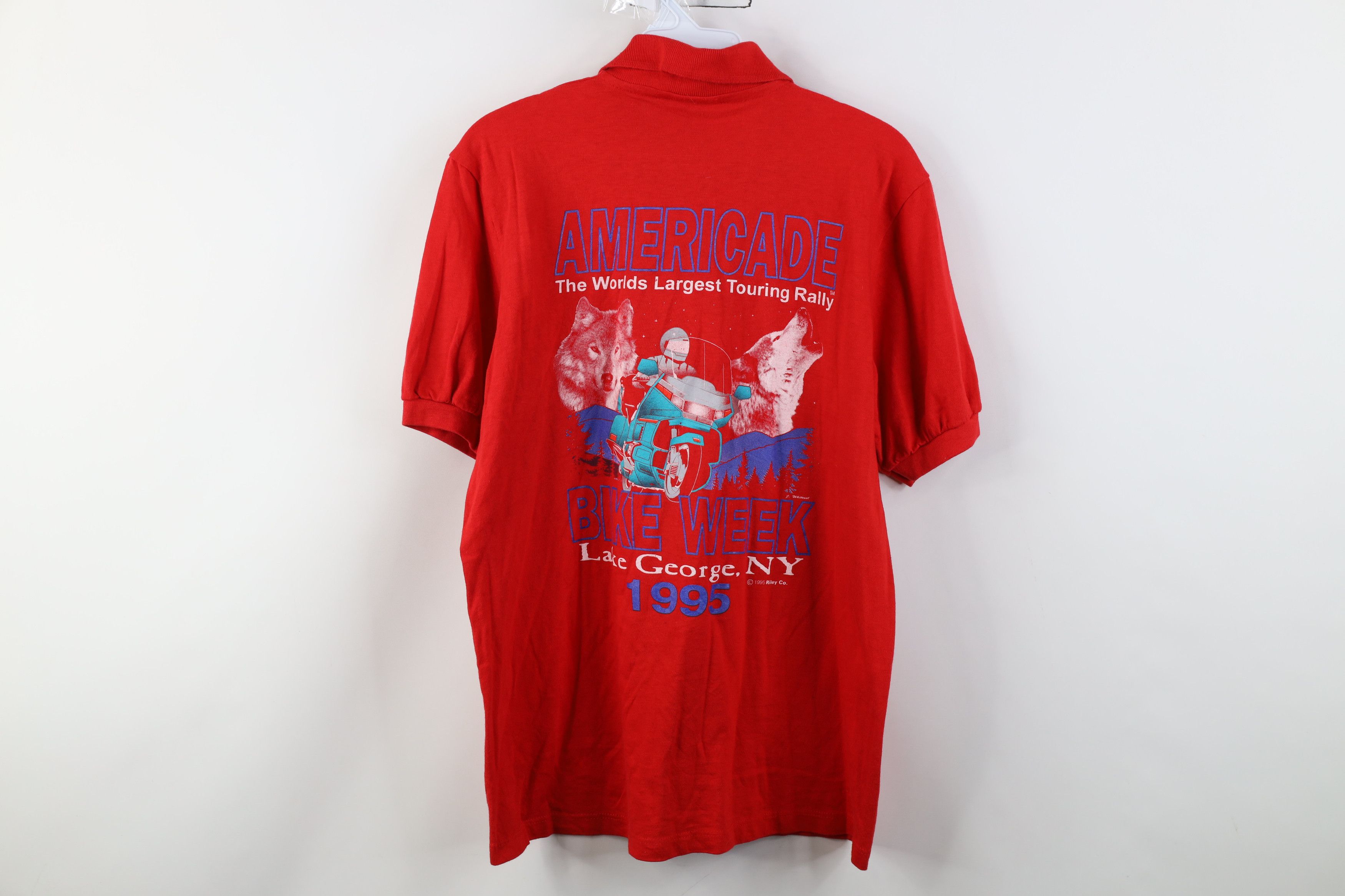 Vintage Vintage 90s Americade Bike Week Lake George Motorcycle Polo Size US M / EU 48-50 / 2 - 12 Thumbnail