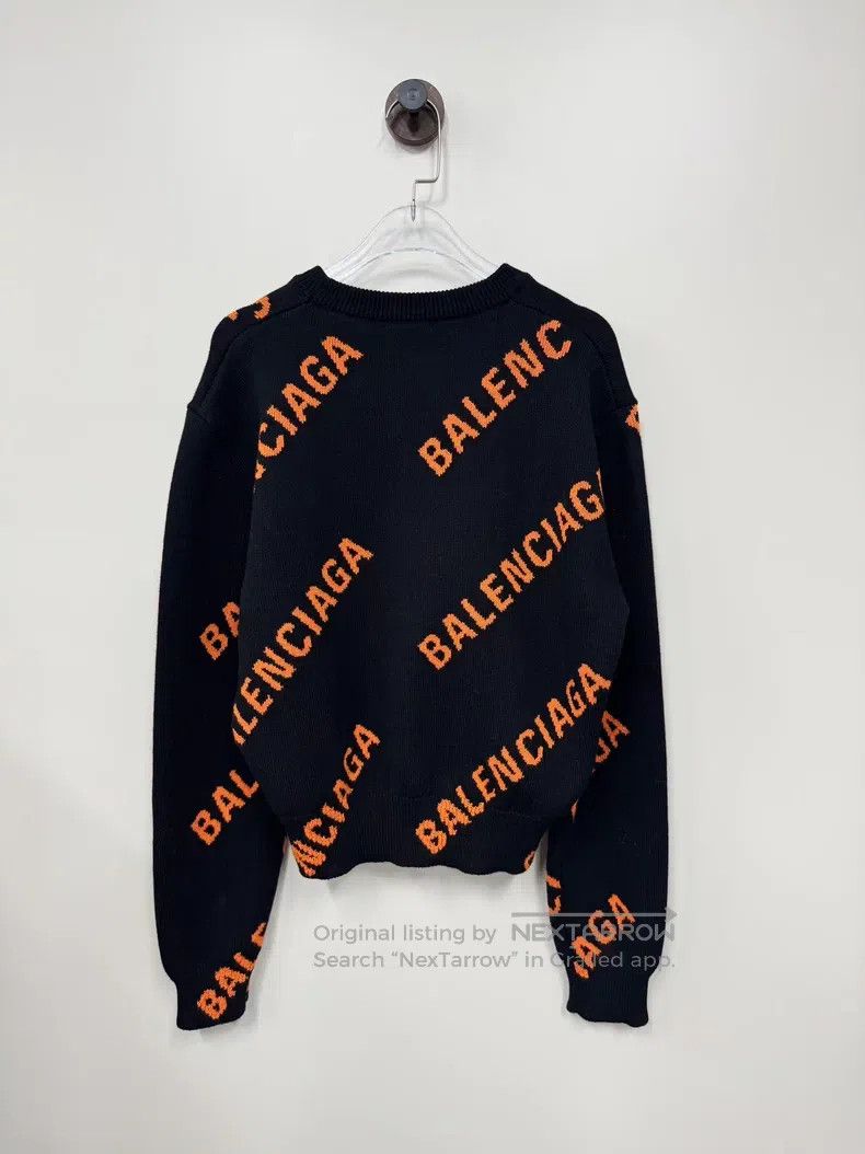 Balenciaga Balenciaga Black Logo Printed Knit Sweater Size US S / EU 44-46 / 1 - 2 Thumbnail