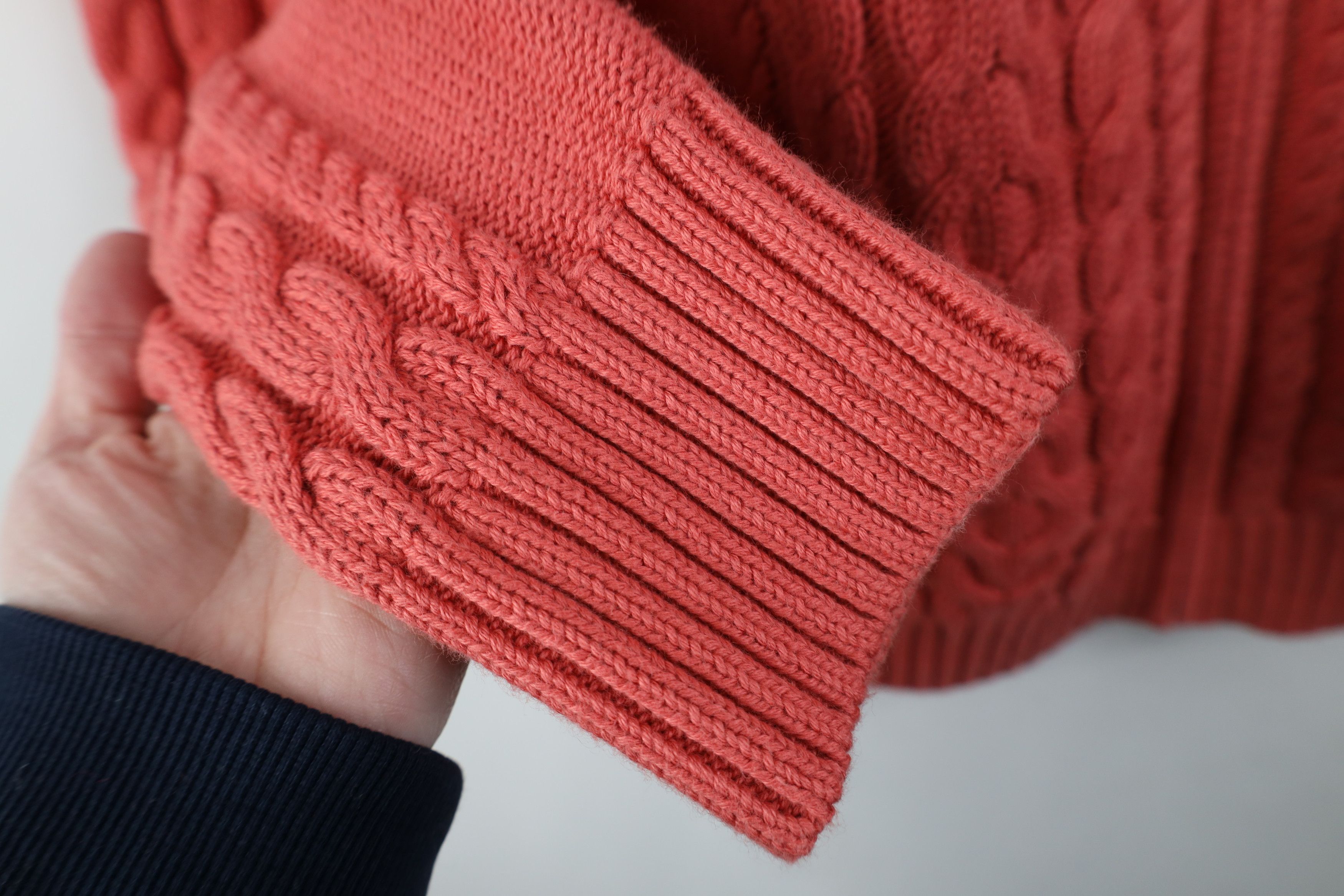L.L. Bean Vintage Y2K LL Bean Knit Fisherman Zip Sweater Salmon Pink Size L / US 10 / IT 46 - 5 Thumbnail