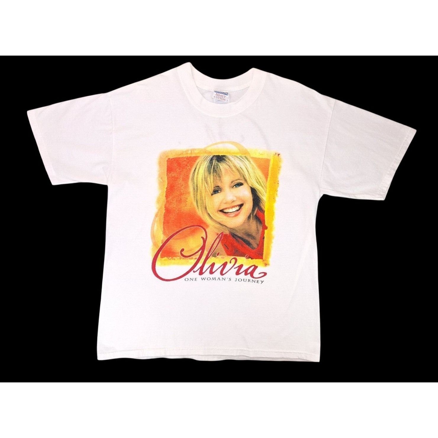 Gildan Vintage Olivia Newton-John One Woman's Journey T-Shirt White Size US L / EU 52-54 / 3 - 1 Thumbnail
