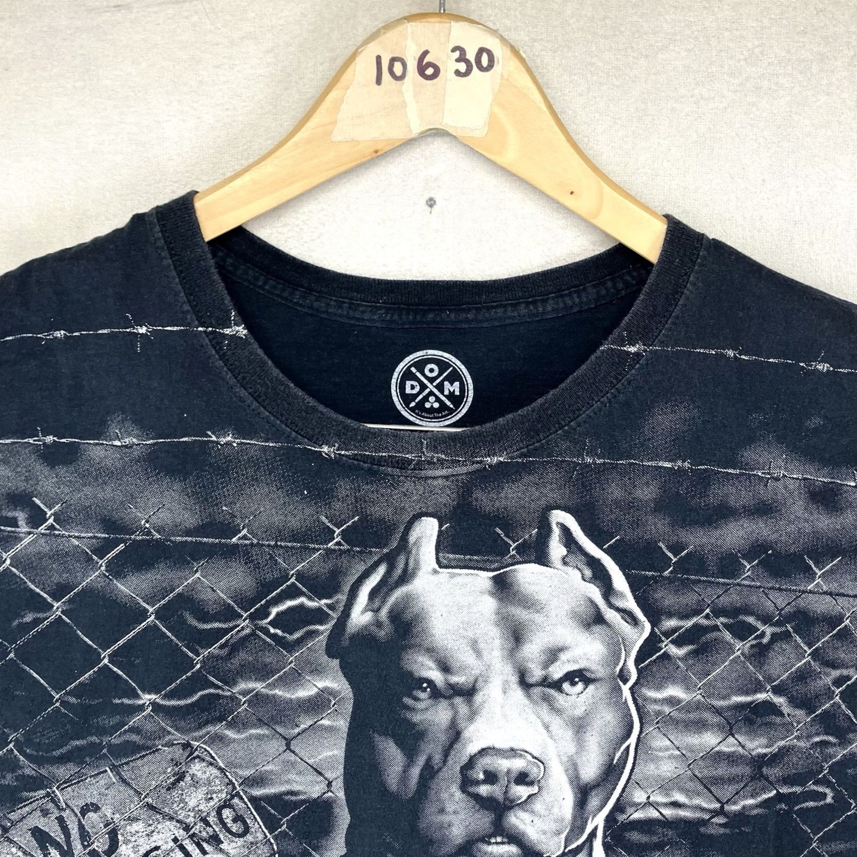 Vintage VINTAGE Mens T-Shirt Graphic Print Pit Bull 3XL Short Sleeve Black DOM Crew Neck Streetwear Skater 90s Dogs Hip Hop Biker Art Size US 39 - 7 Thumbnail