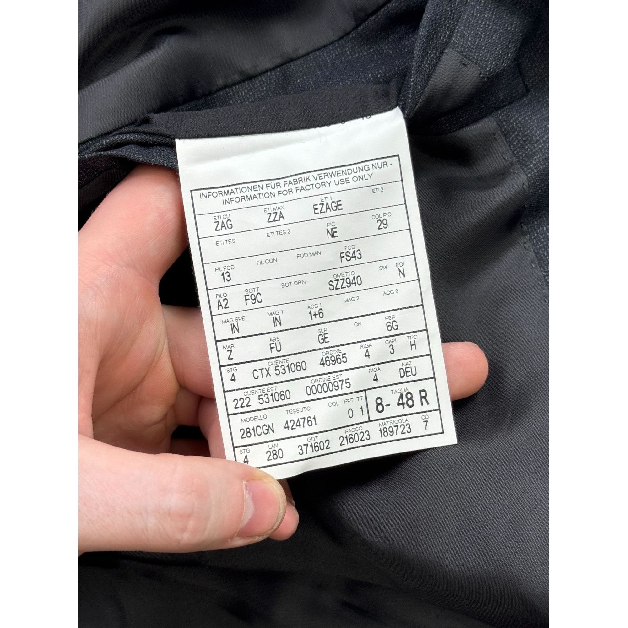Z Zegna Z Zegna Charcoal Grey 100% Wool Two-Button Slim Fit Blazer Size 48R - 7 Thumbnail