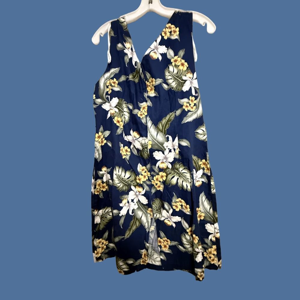 Vintage Aloha Republic Dress Womens XL Blue Floral Hawaiian Sundress Shirt? Size XL / US 12-14 / IT 48-50 - 1 Thumbnail