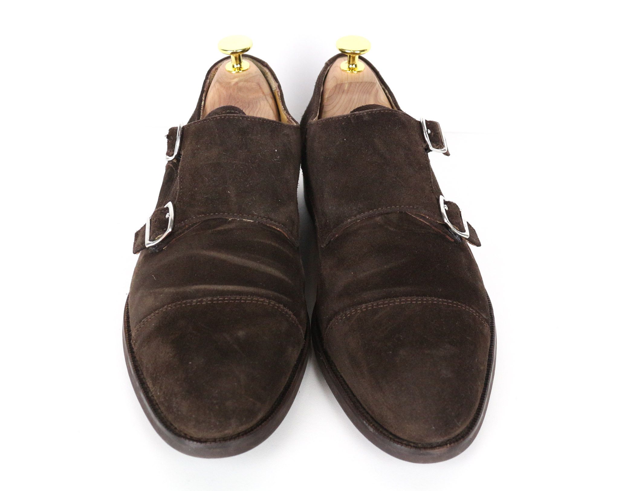 Suitsupply EU40 Brown Suede Calf Leather Double Monk Shoes 73519 Size US 7 / EU 40 - 4 Thumbnail