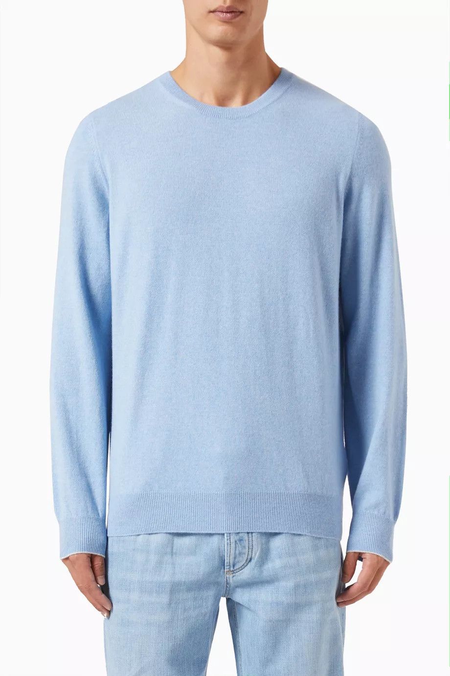Brunello Cucinelli o1y0526 Crewneck Sweater in Light Blue Size US M / EU 48-50 / 2 - 1 Thumbnail