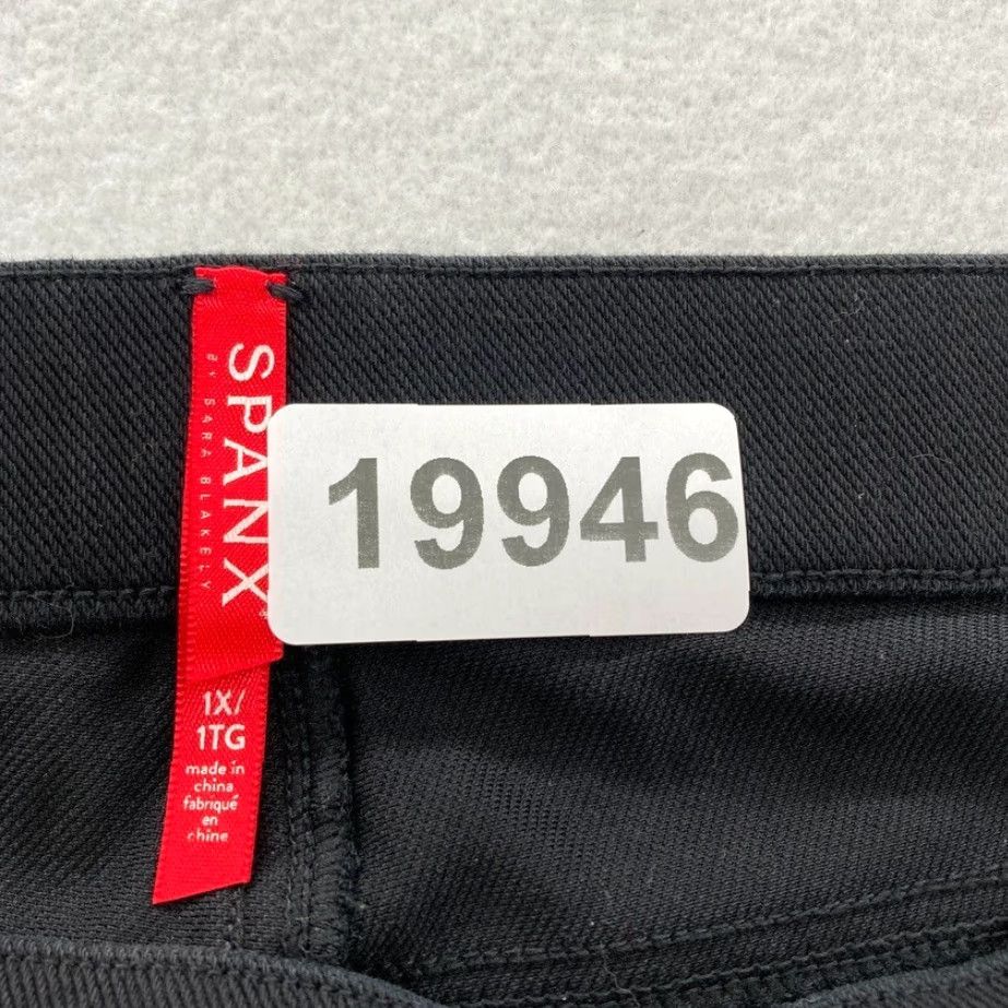 Spanx SPANX Pull On Leggings Women's 1X Black Stretch Knit Skinny Ankle High Rise Size 40" / US 18 - 4 Thumbnail