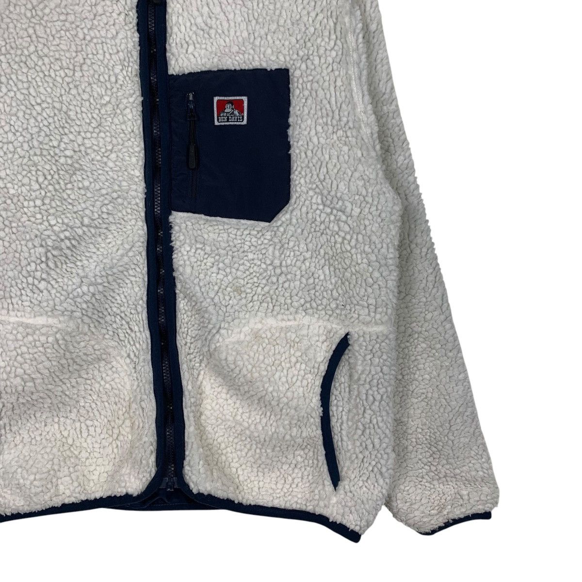 Ben Davis BEN DAVIS Deep Pile White Fleece Jacket #1998-C87 Size US L / EU 52-54 / 3 - 4 Thumbnail