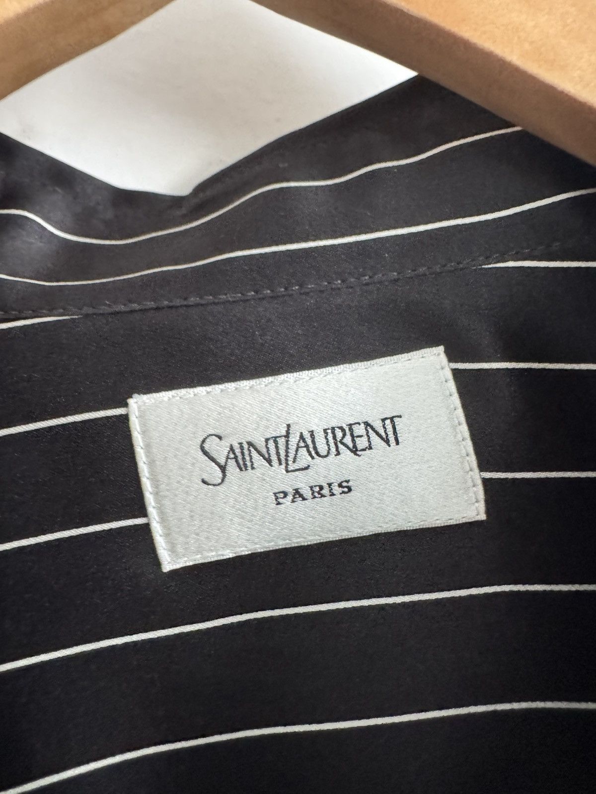 Saint Laurent Paris New Season Silk Striped Shirt Size US XL / EU 56 / 4 - 2 Thumbnail